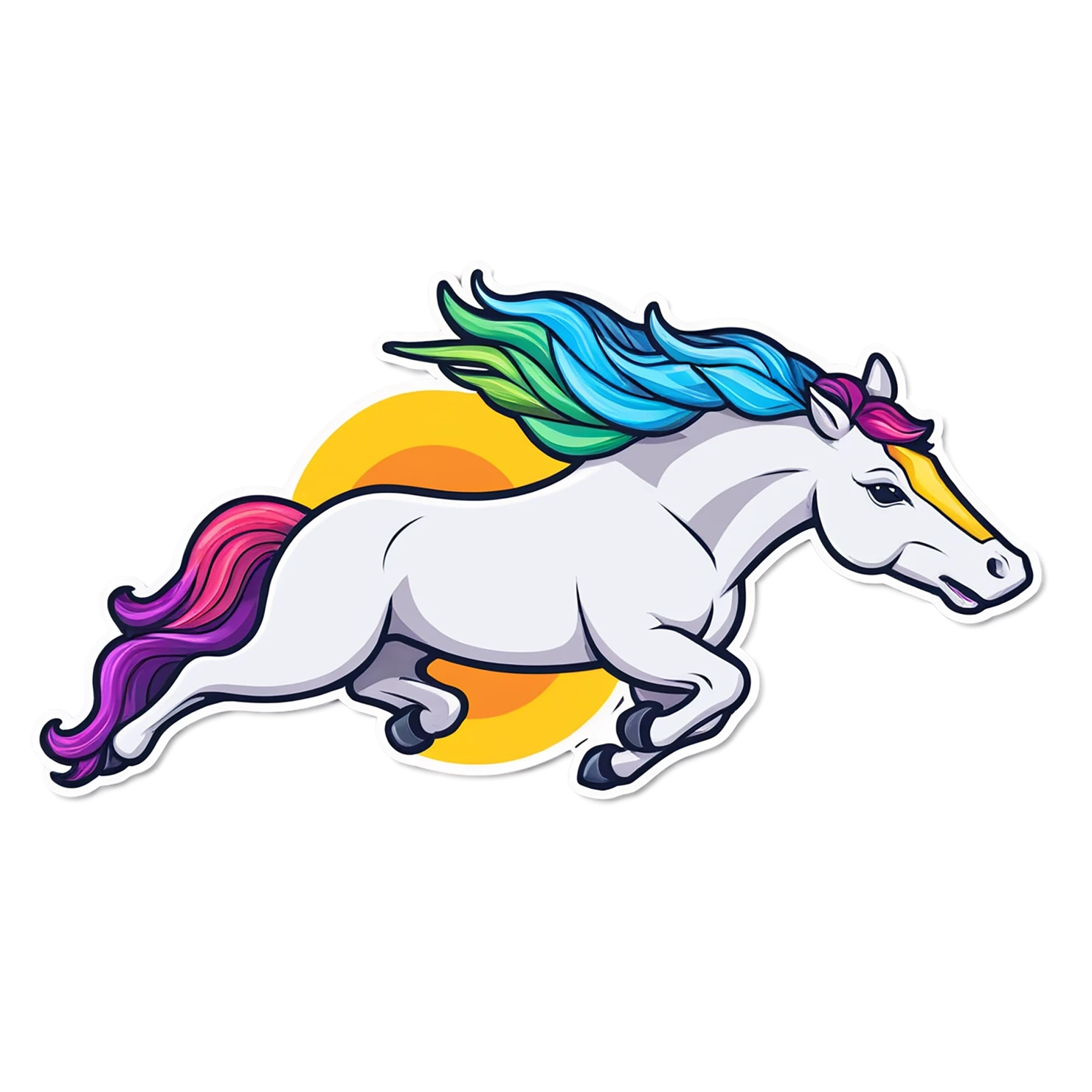 Unicorn cute sticker isolated on transparent background #23151