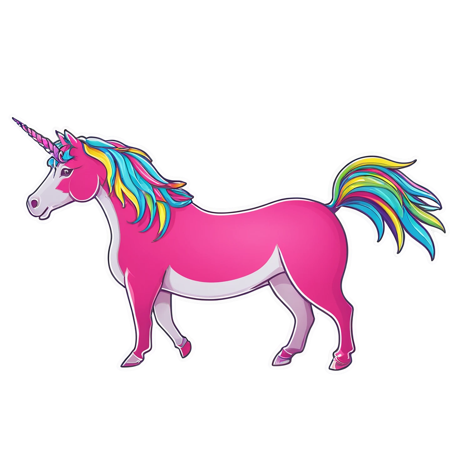 Unicorn cute sticker isolated on transparent background #23152