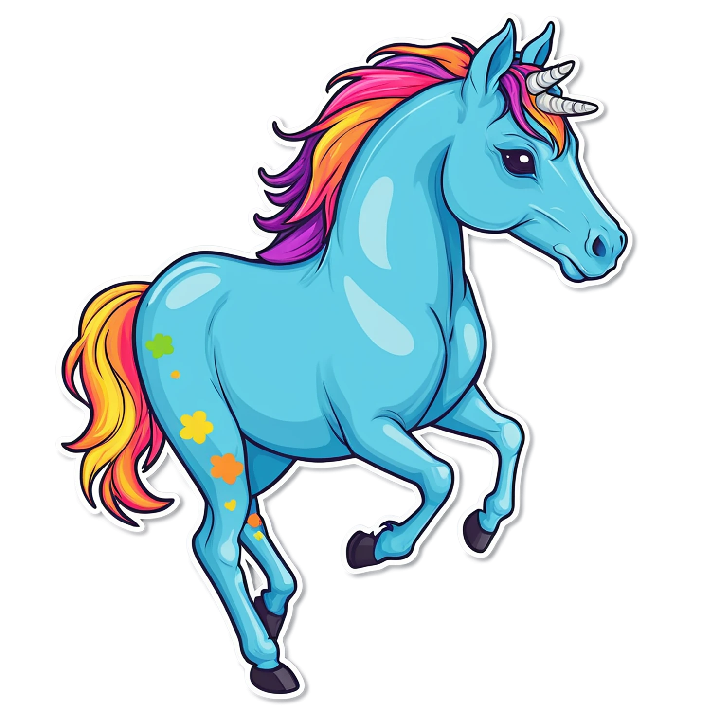 Unicorn cute sticker isolated on transparent background #23153