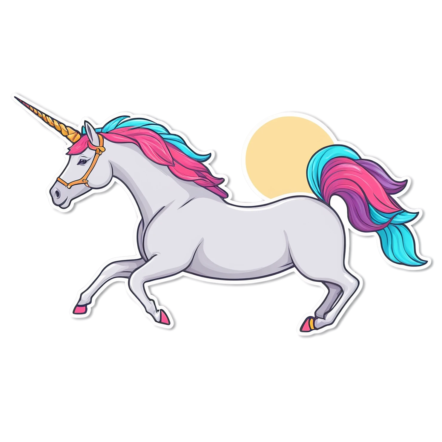 Unicorn cute sticker isolated on transparent background #23155
