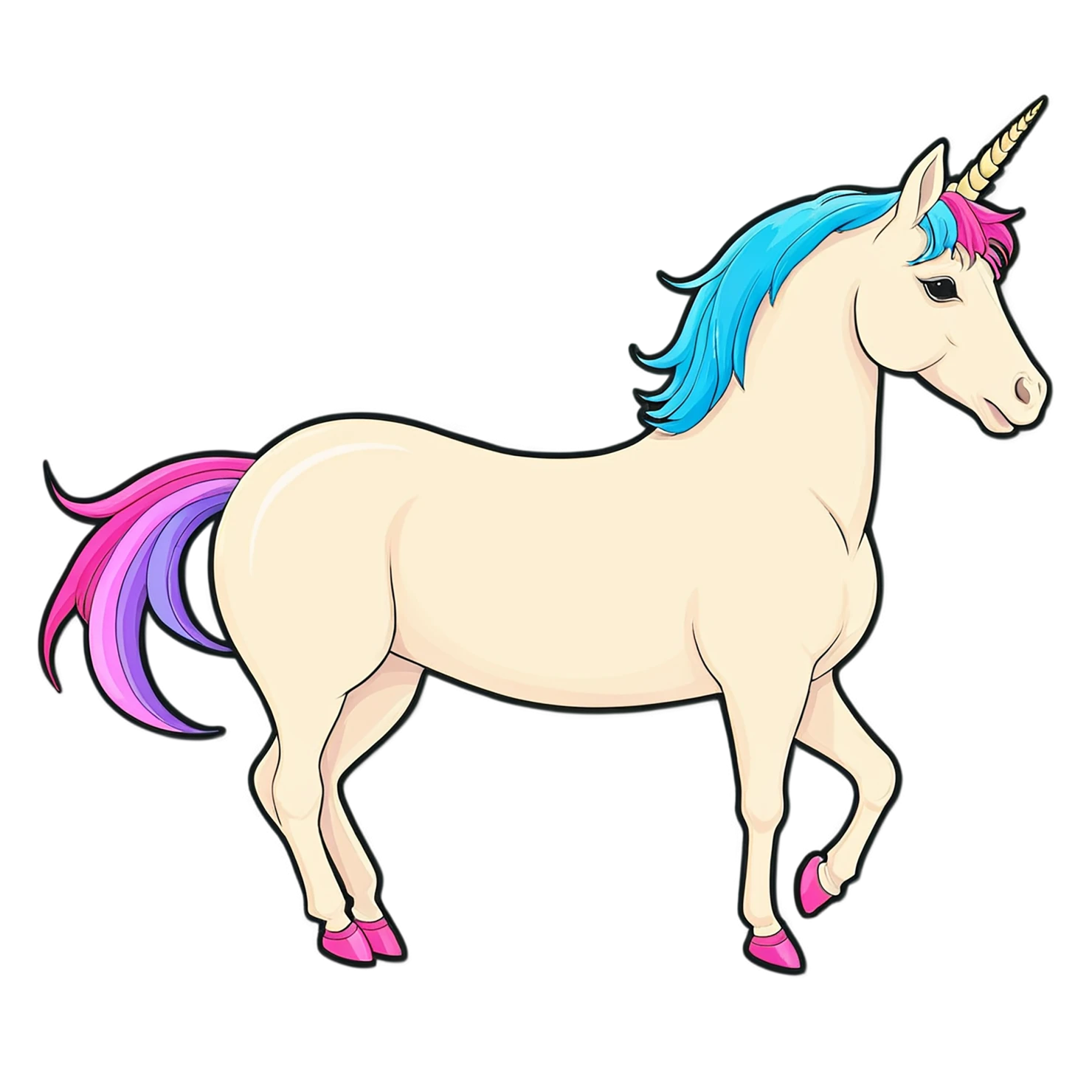 Unicorn cute sticker isolated on transparent background #23156