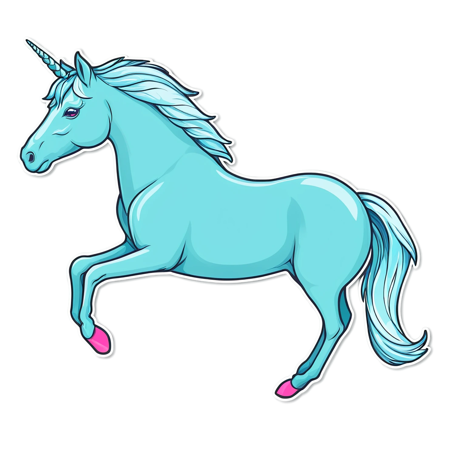 Unicorn cute sticker isolated on transparent background #23158