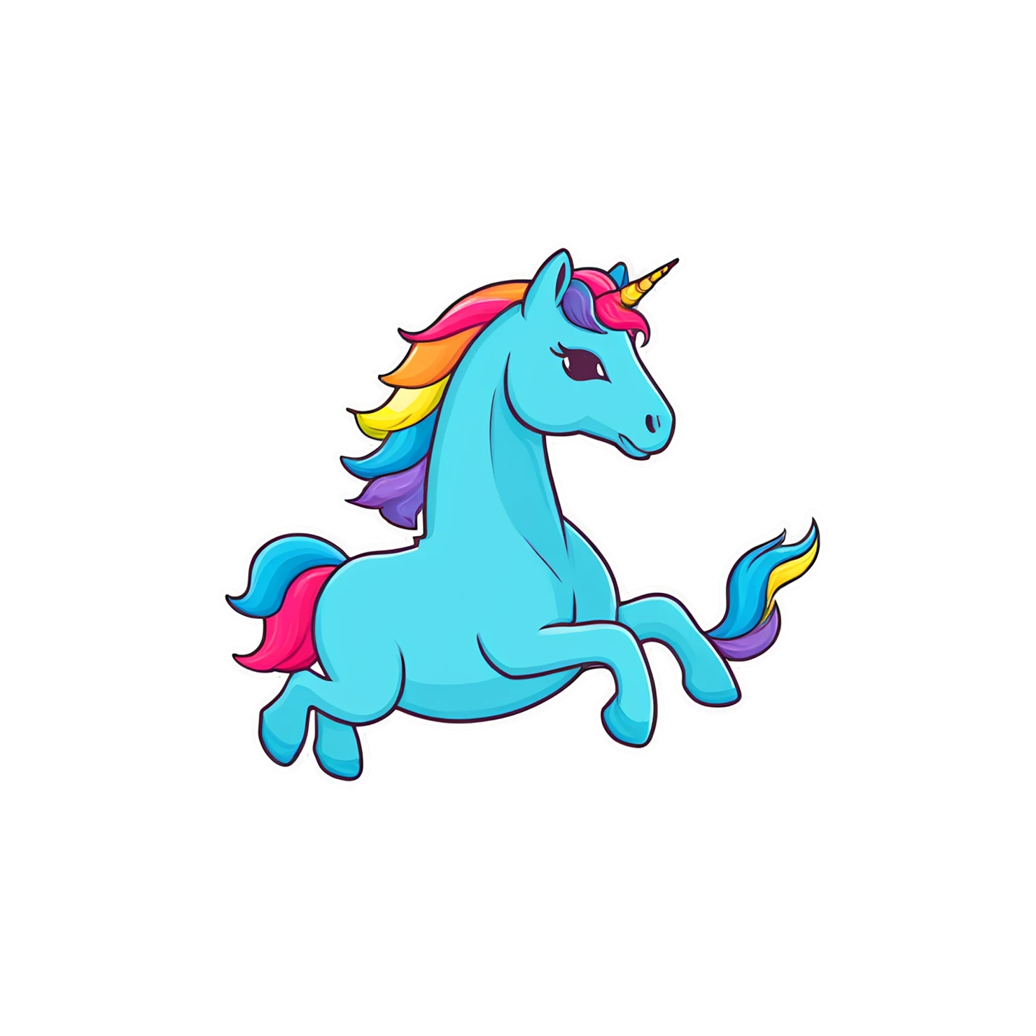 Unicorn cute sticker isolated on transparent background #23159