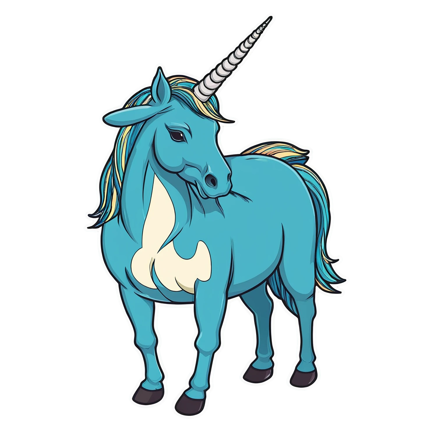 Unicorn cute sticker isolated on transparent background #23162
