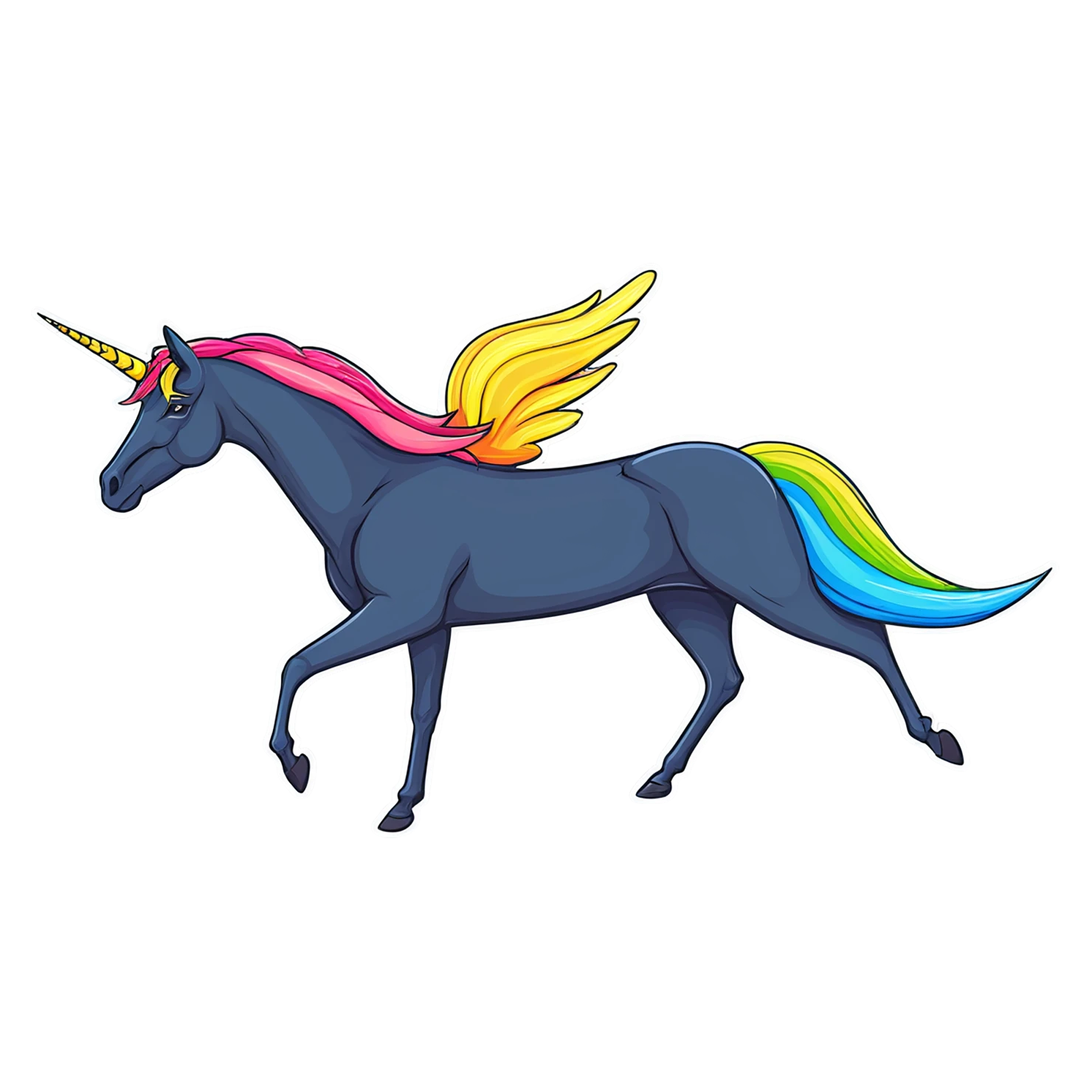 Unicorn cute sticker isolated on transparent background #23163