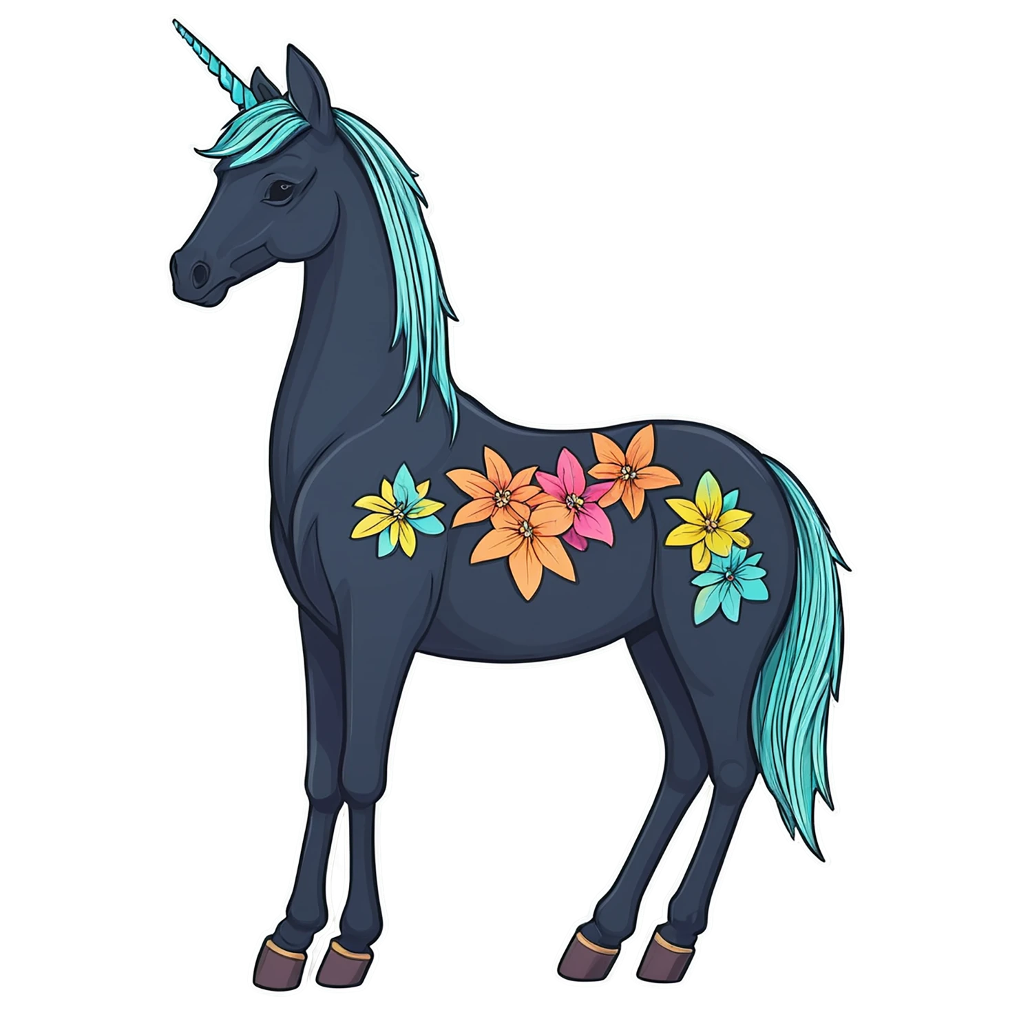 Unicorn cute sticker isolated on transparent background #23170