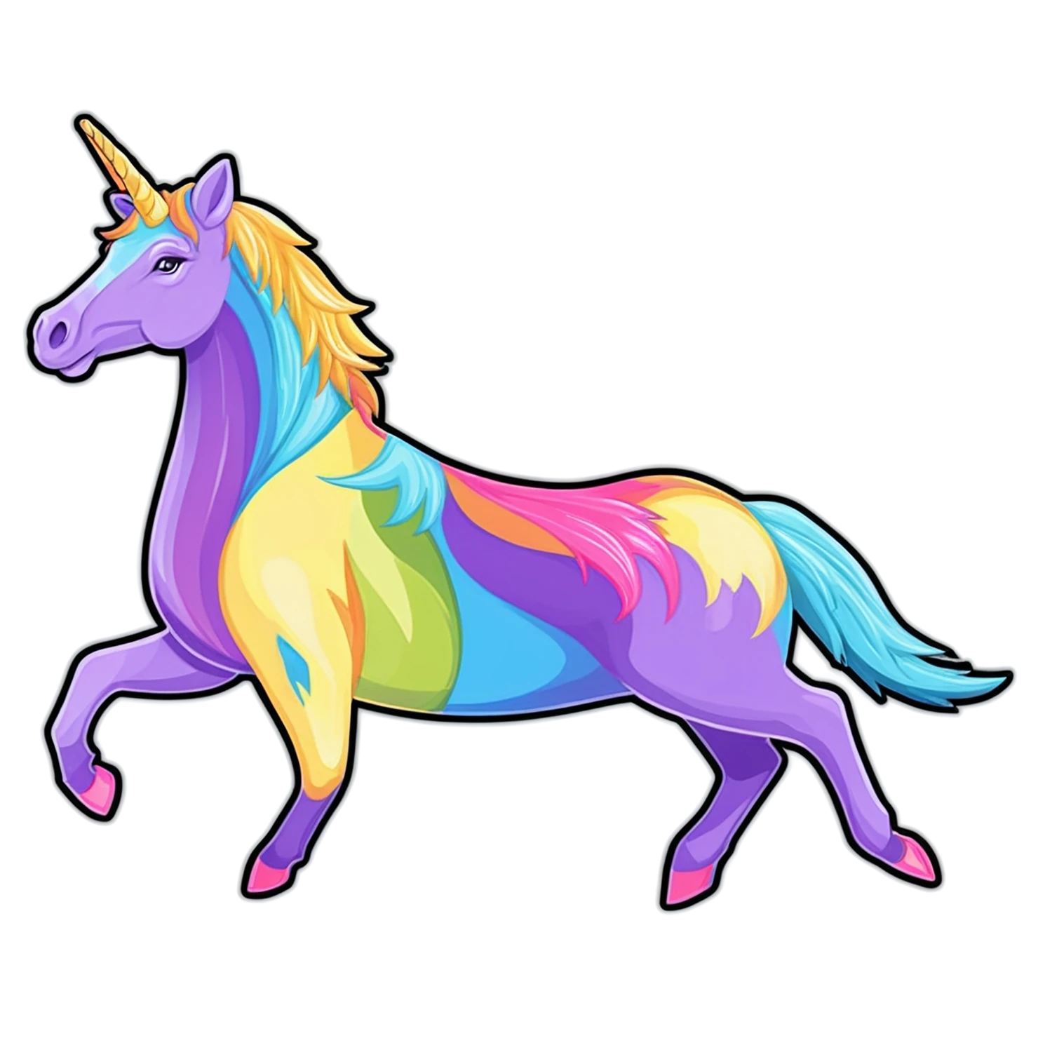 Unicorn cute sticker isolated on transparent background #23171