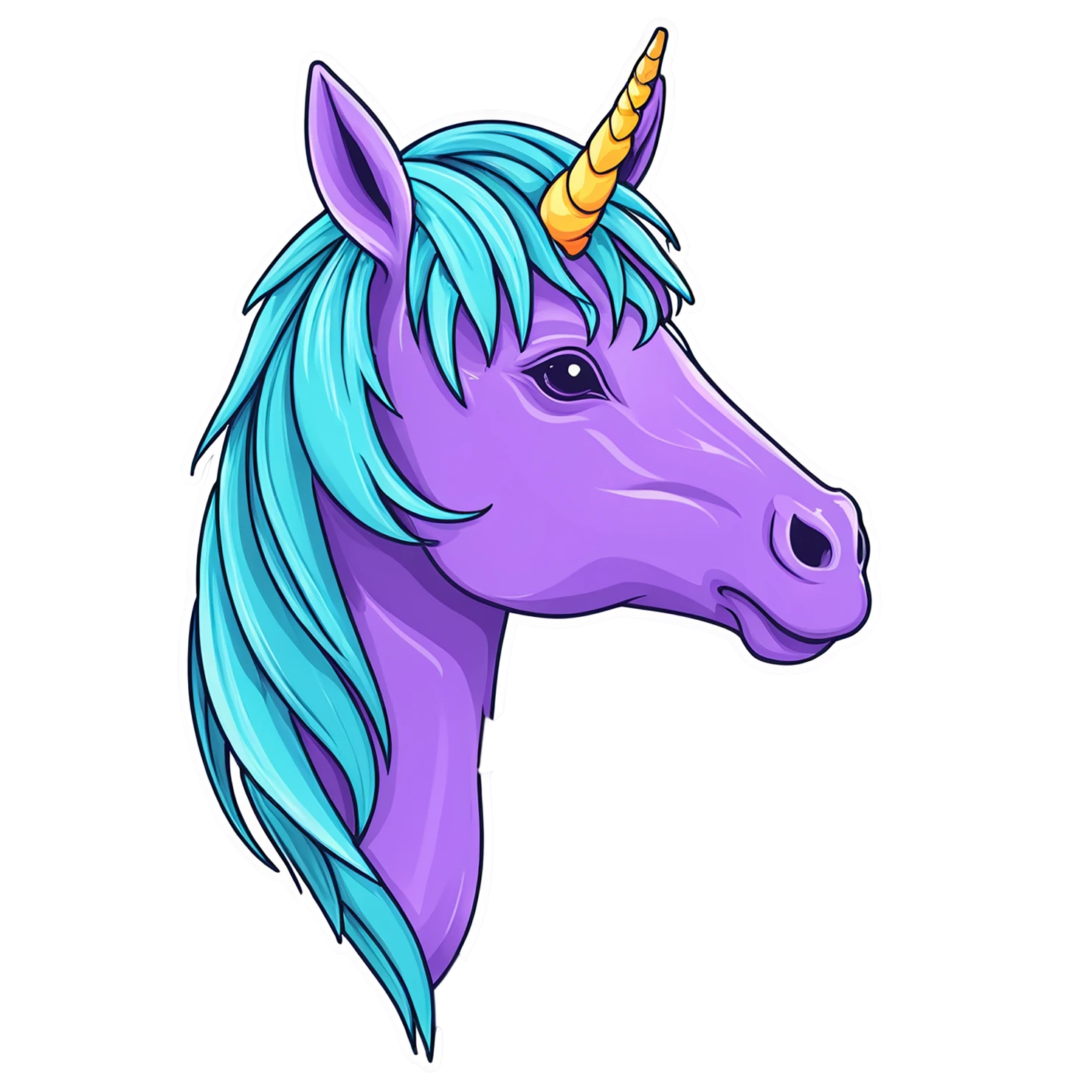 Unicorn cute sticker isolated on transparent background #23174