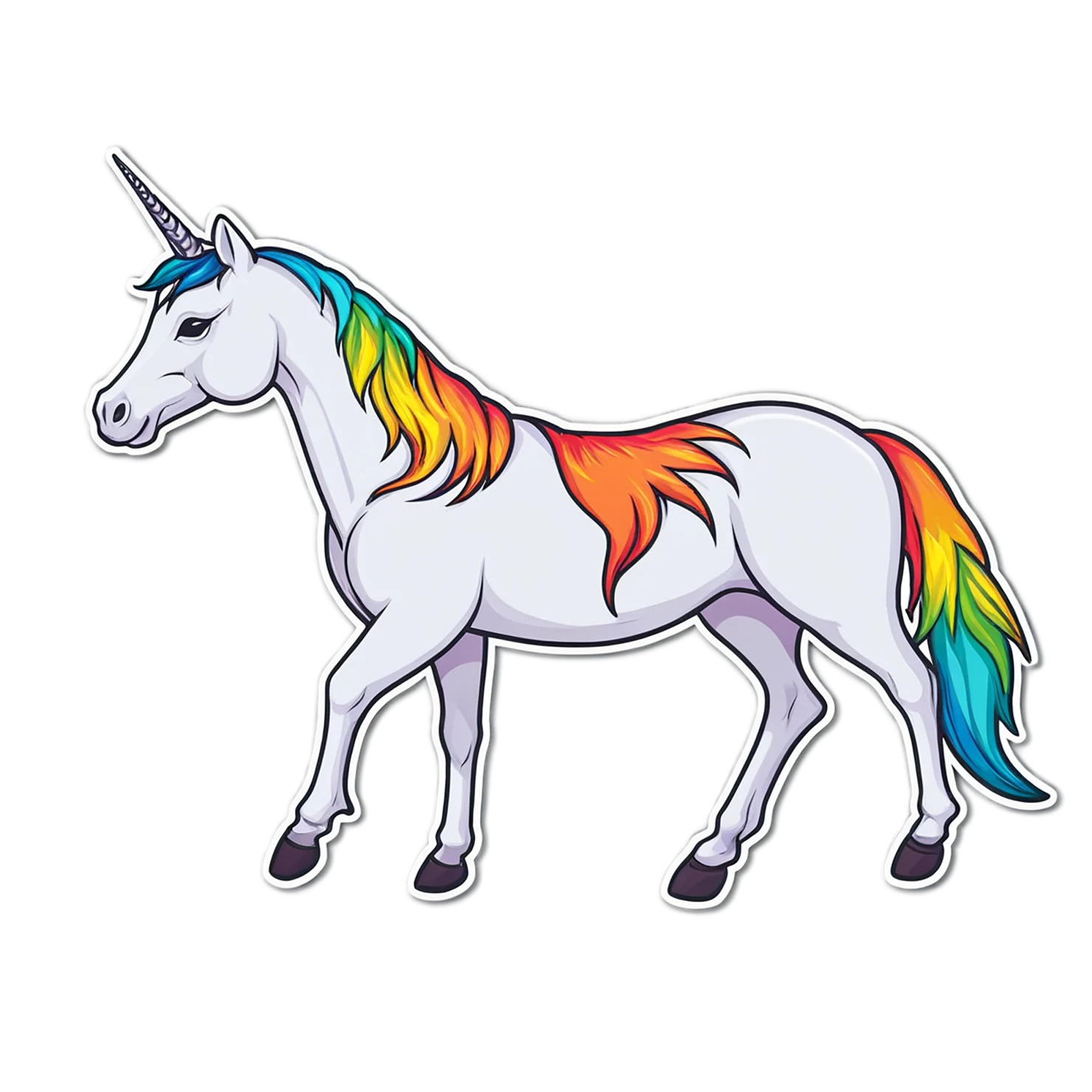 Unicorn cute sticker isolated on transparent background #23176
