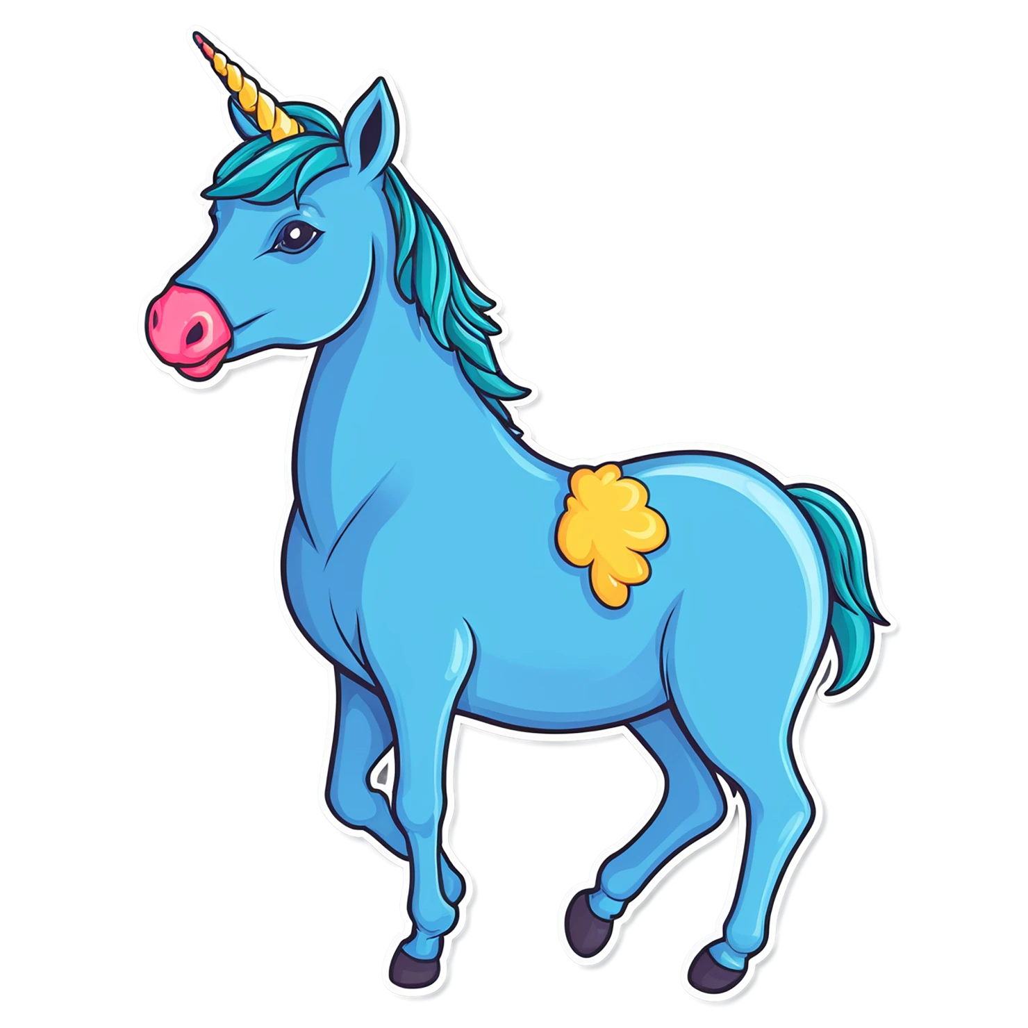 Unicorn cute sticker isolated on transparent background #23179