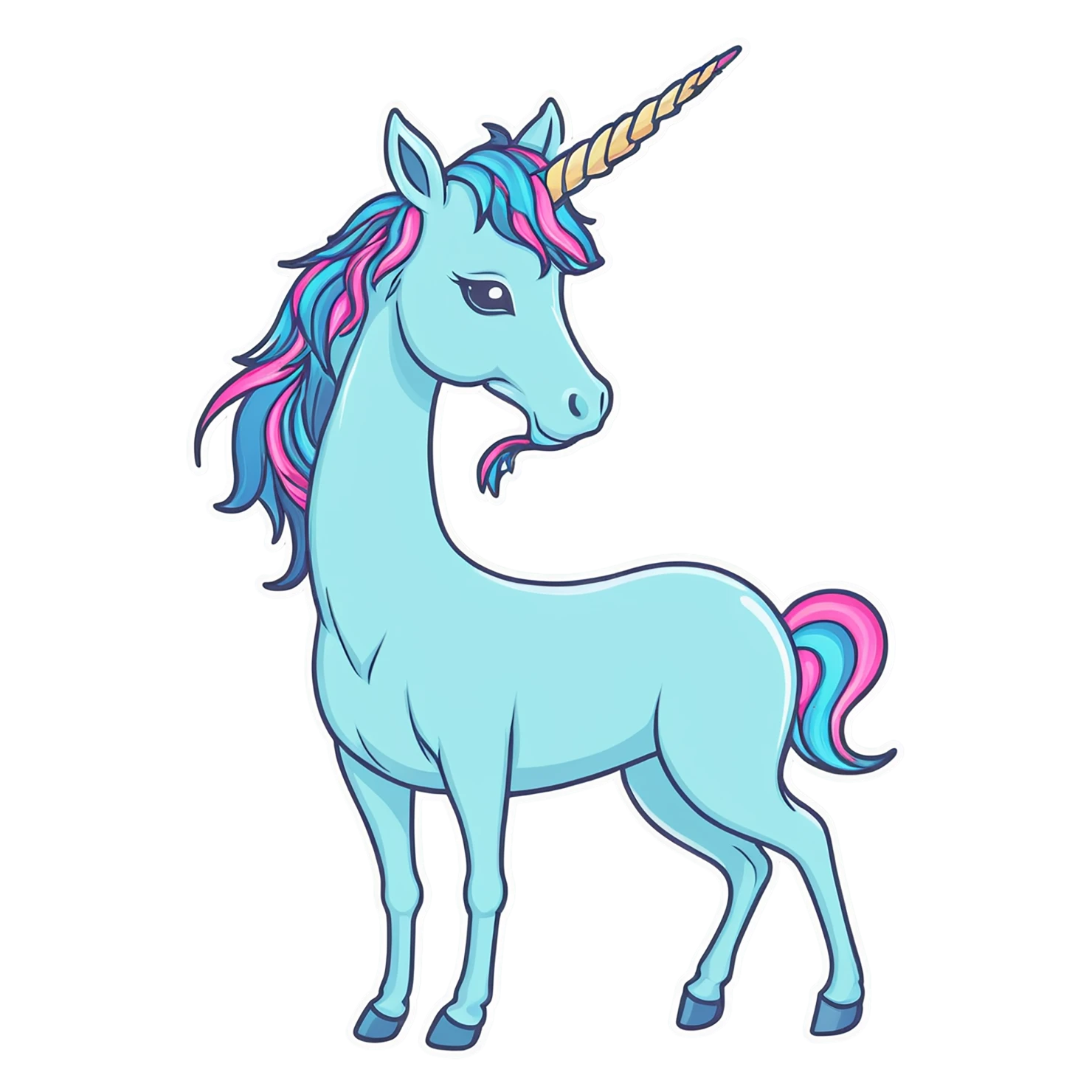 Unicorn cute sticker isolated on transparent background #23184