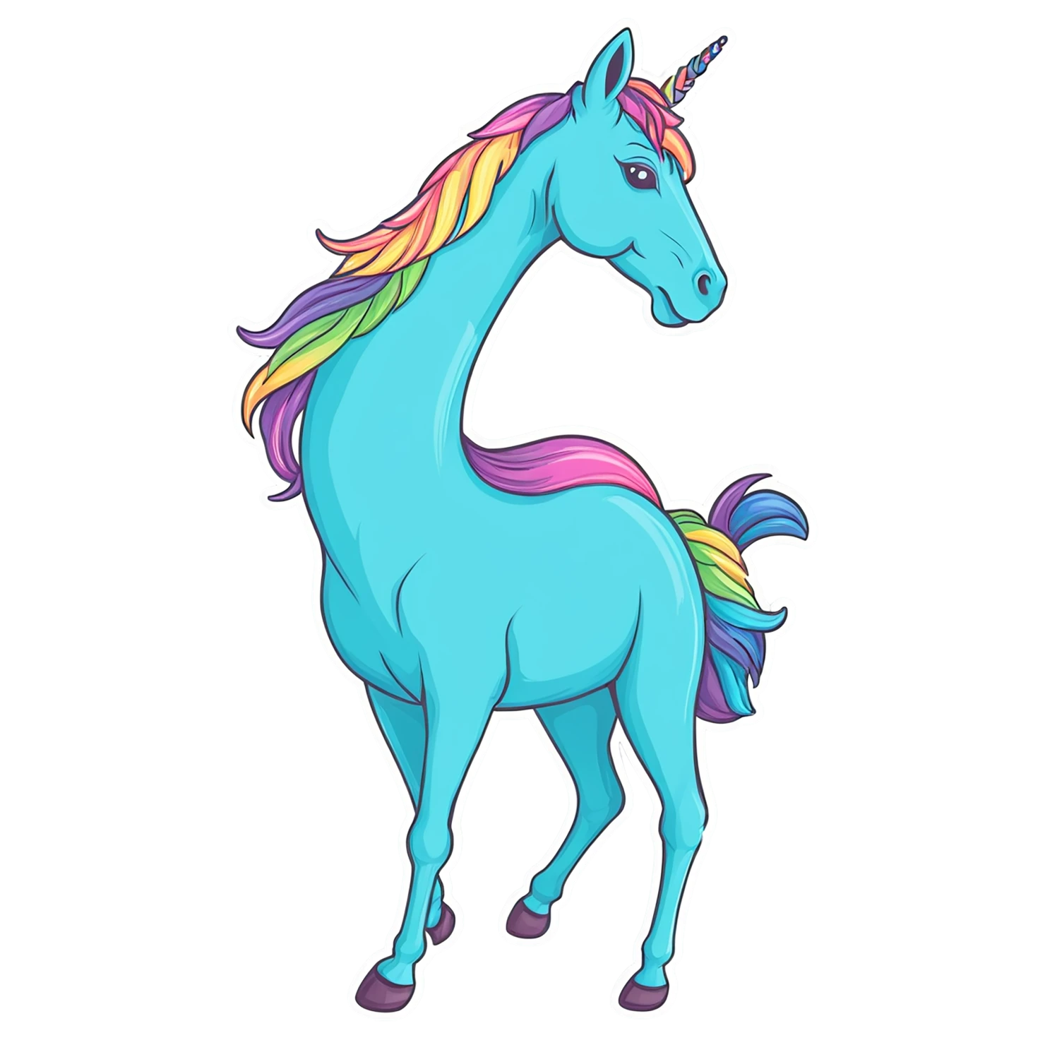 Unicorn cute sticker isolated on transparent background #23185