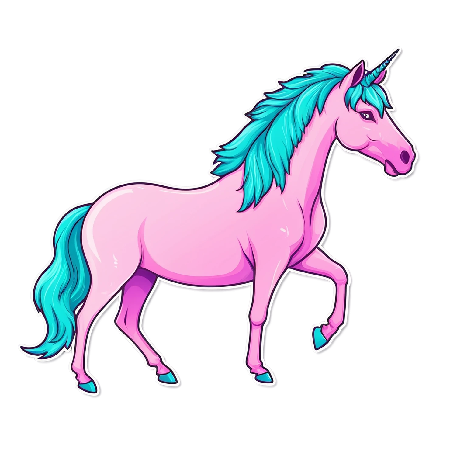 Unicorn cute sticker isolated on transparent background #23186