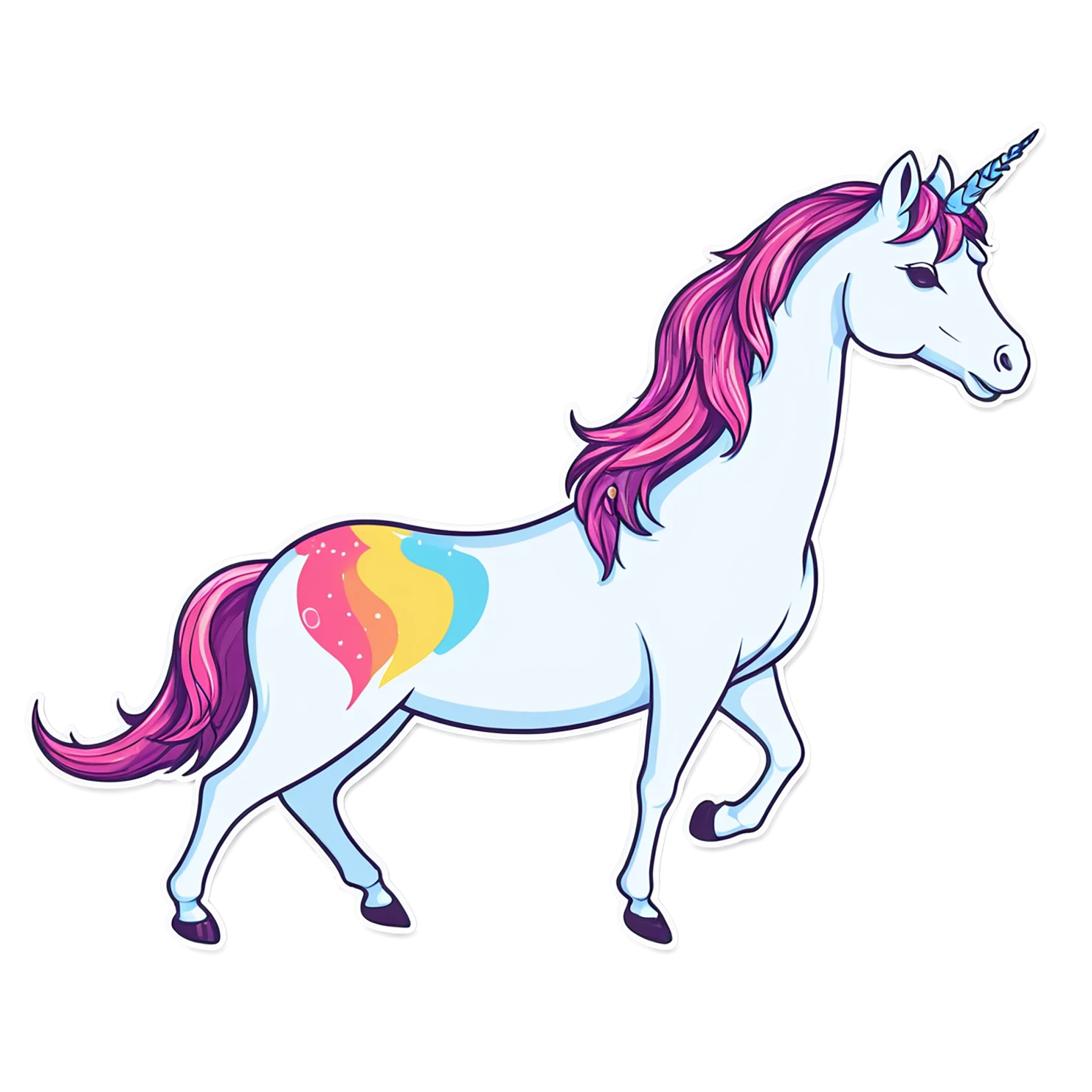 Unicorn cute sticker isolated on transparent background #23188
