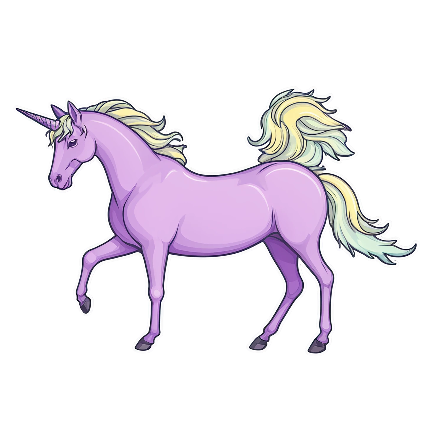 Unicorn cute sticker isolated on transparent background #23190