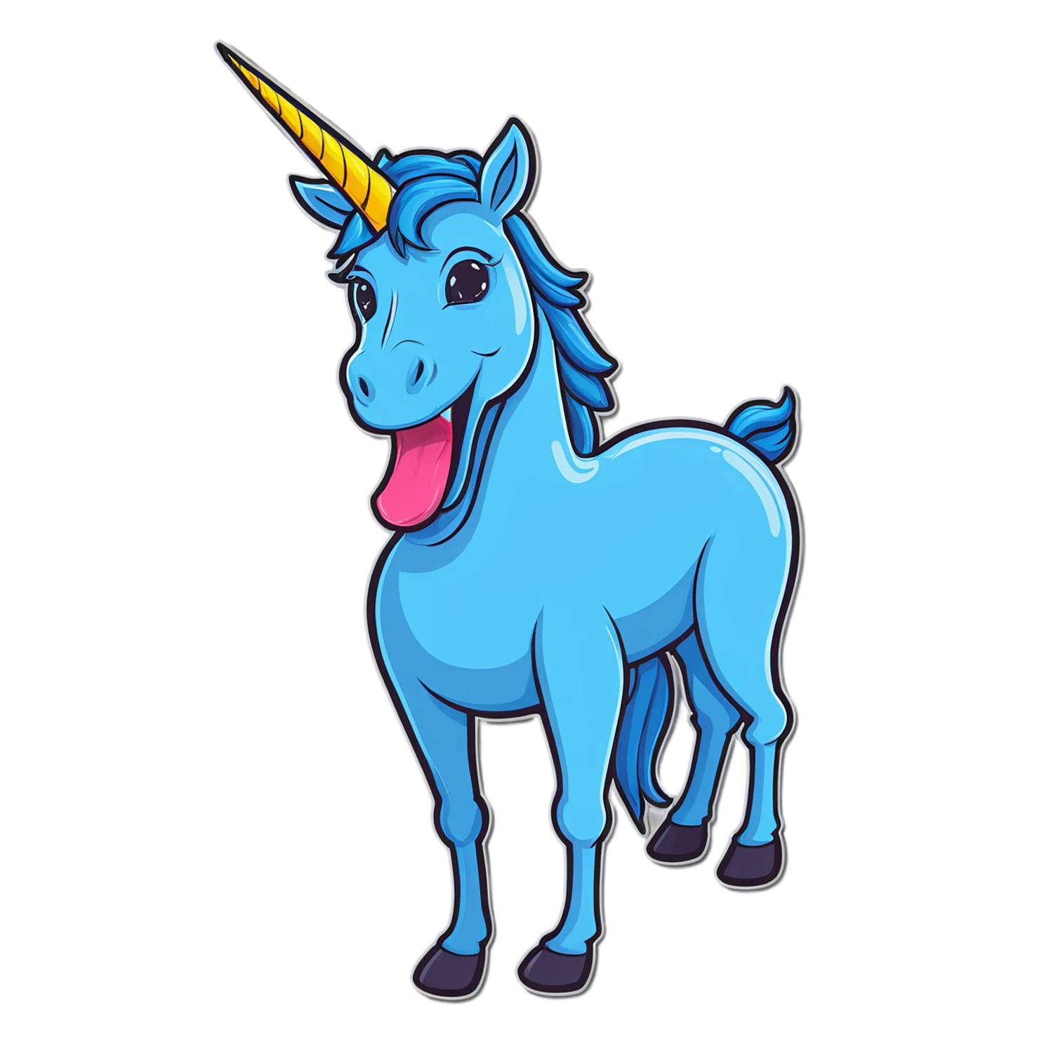 Unicorn cute sticker isolated on transparent background #23191