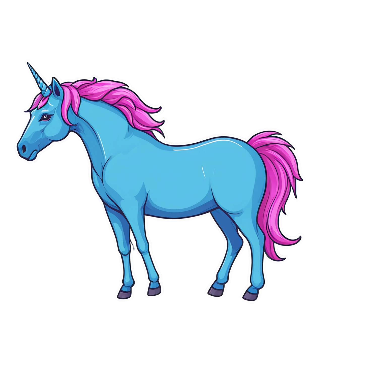 Unicorn cute sticker isolated on transparent background #23192
