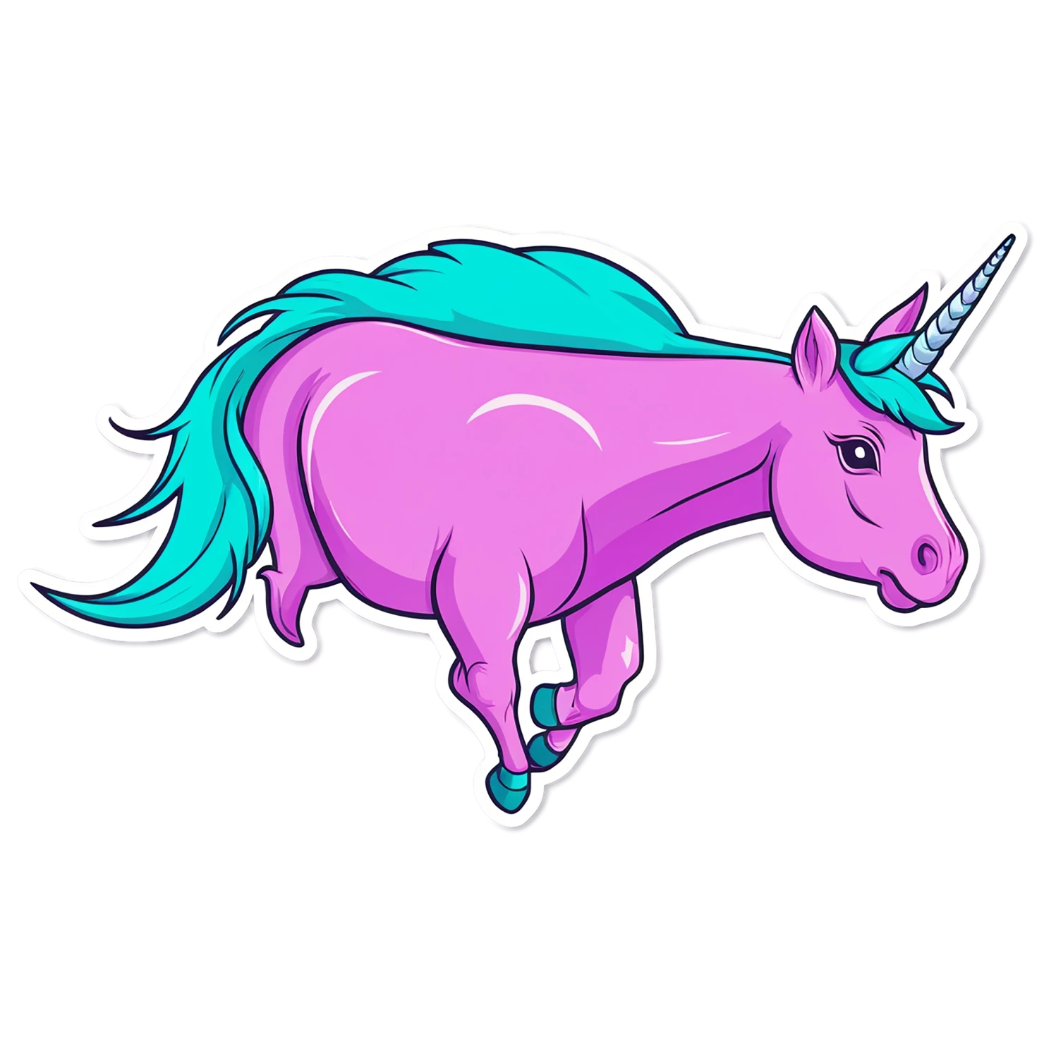 Unicorn cute sticker isolated on transparent background #23193