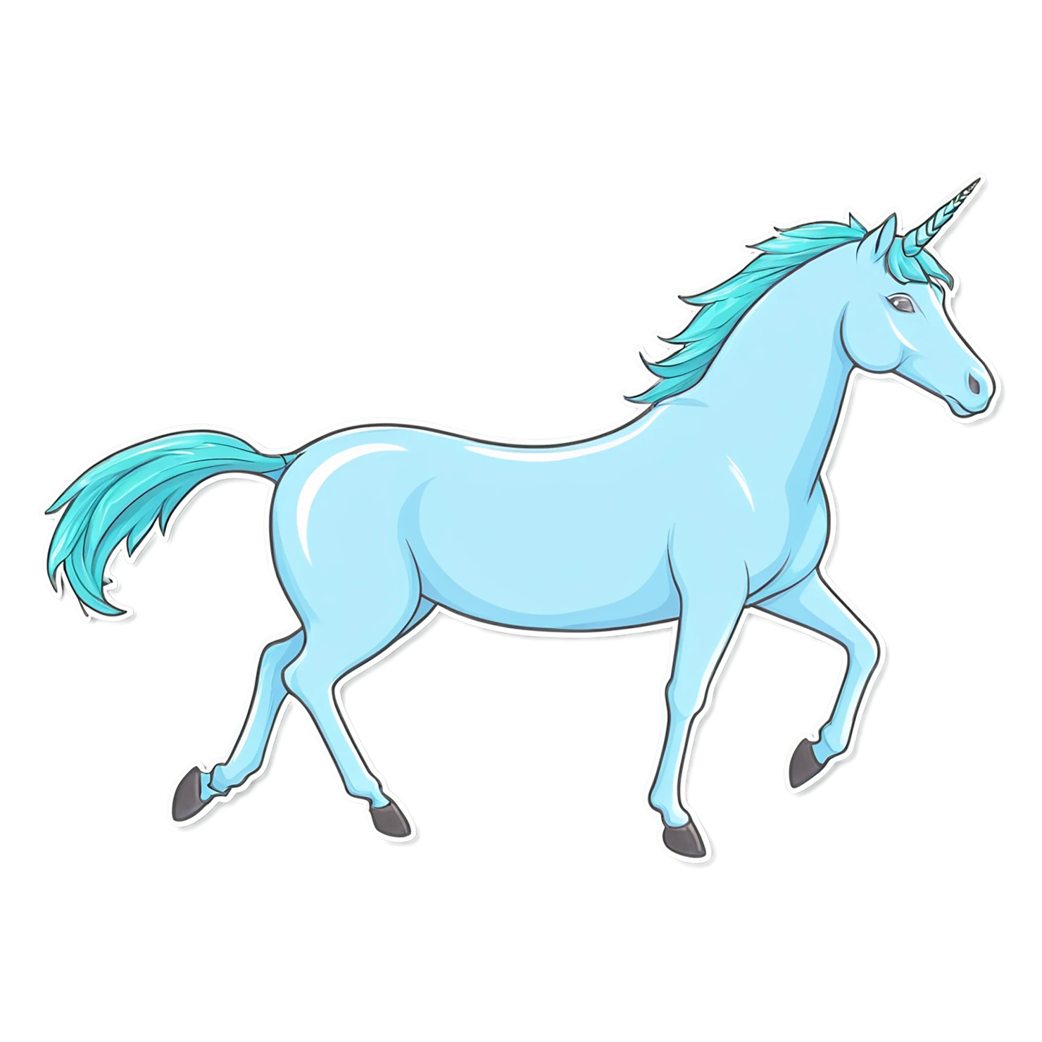 Unicorn cute sticker isolated on transparent background #23194