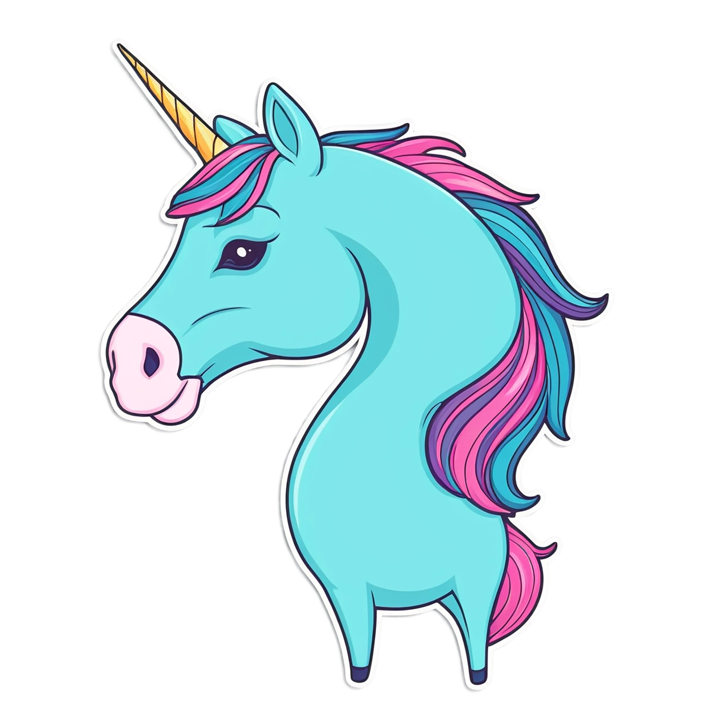 Unicorn cute sticker isolated on transparent background #23195