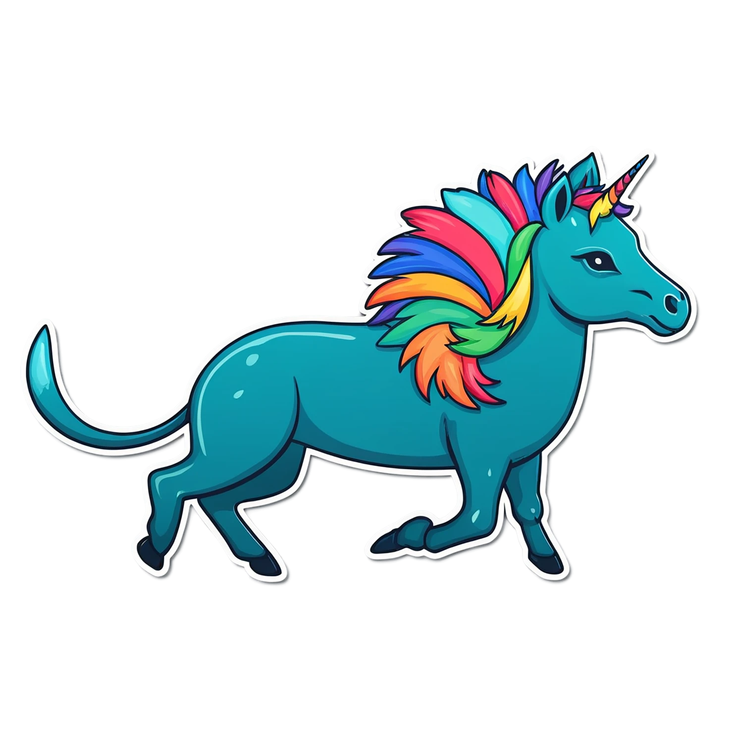 Unicorn cute sticker isolated on transparent background #23198