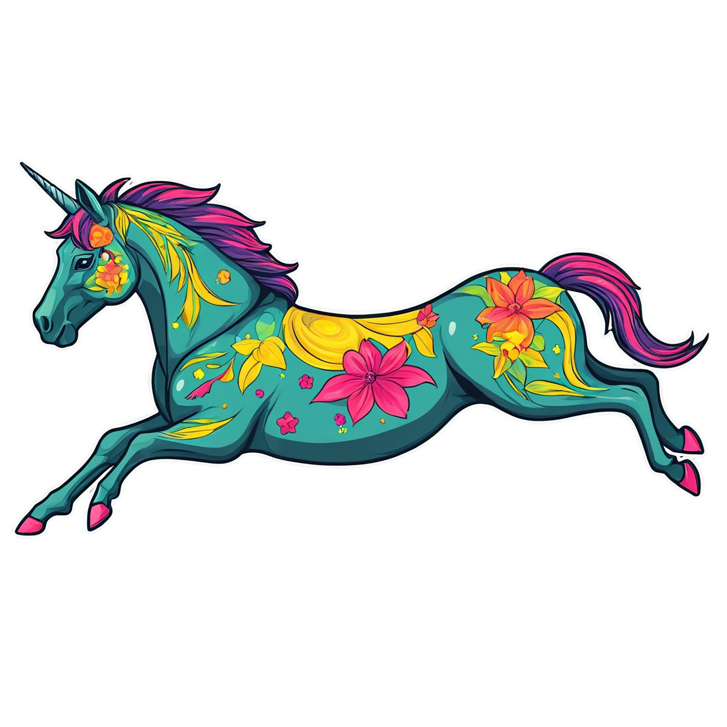 Unicorn cute sticker isolated on transparent background #23199