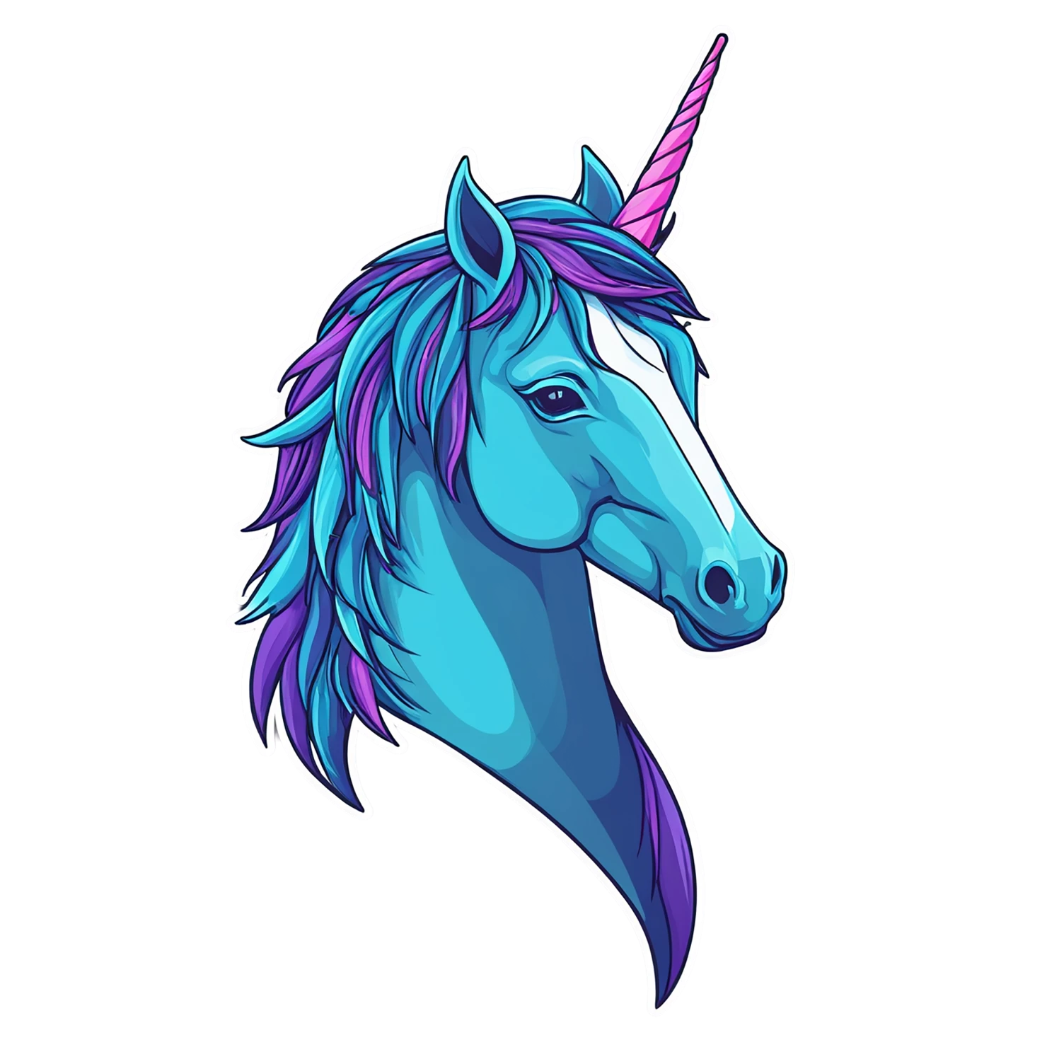 Unicorn cute sticker isolated on transparent background #23200