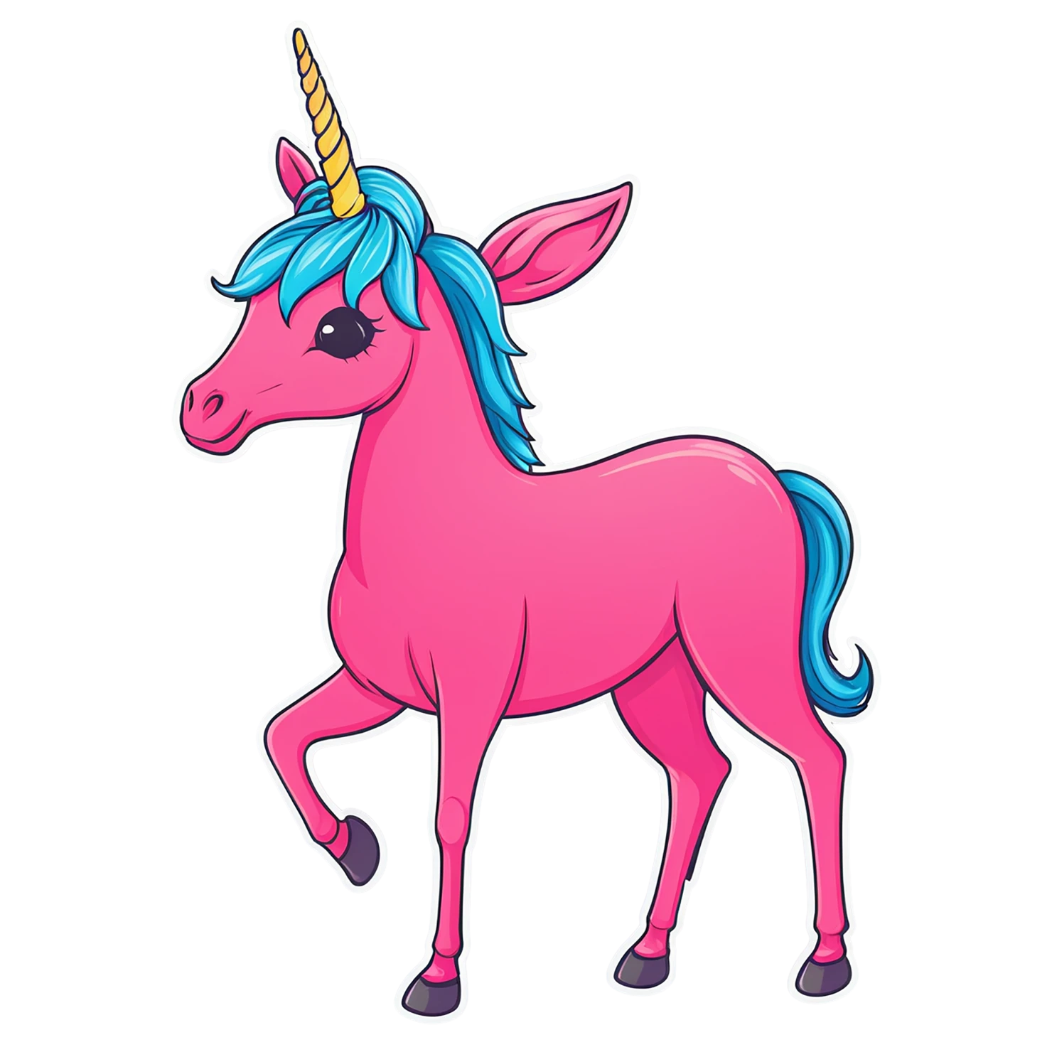 Unicorn cute sticker isolated on transparent background #23201
