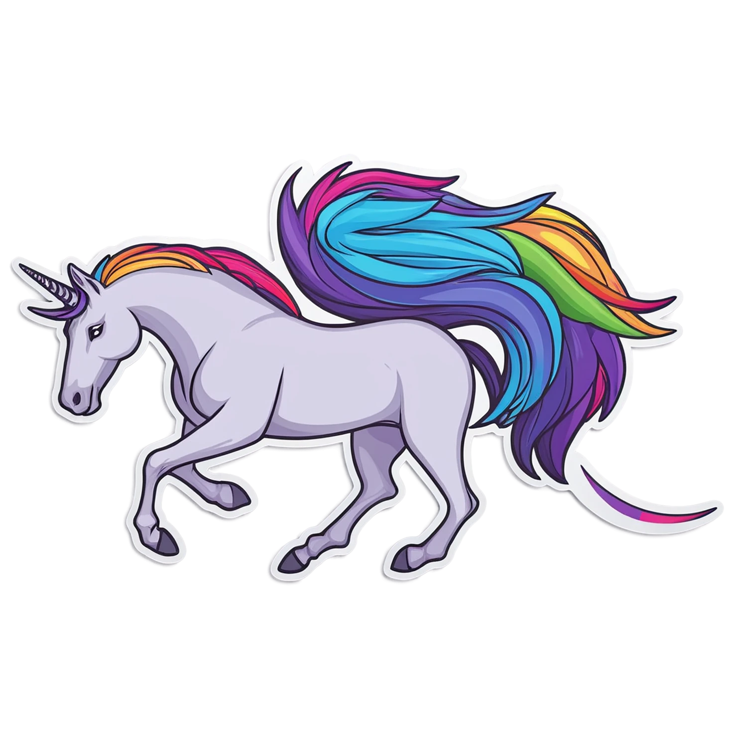 Unicorn cute sticker isolated on transparent background #23203