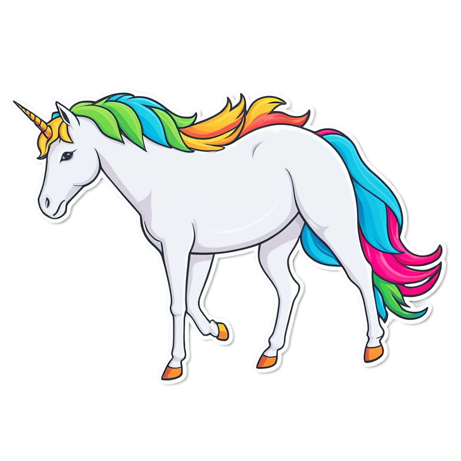 Unicorn cute sticker isolated on transparent background #23204
