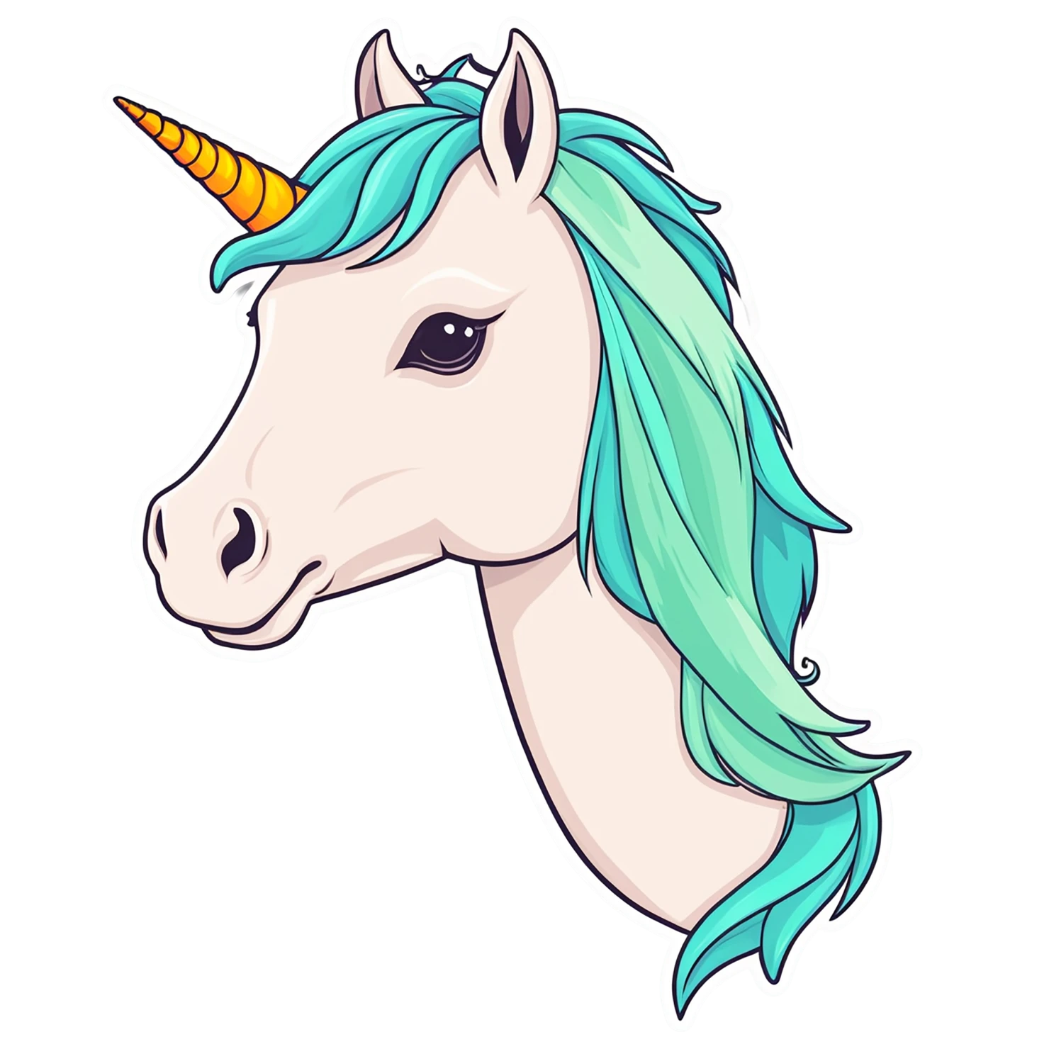 Unicorn cute sticker isolated on transparent background #23205