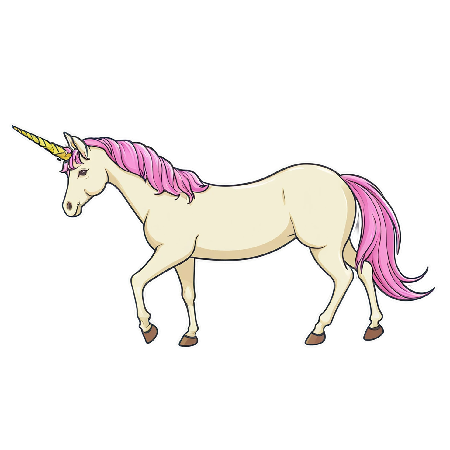 Unicorn cute sticker isolated on transparent background #23206