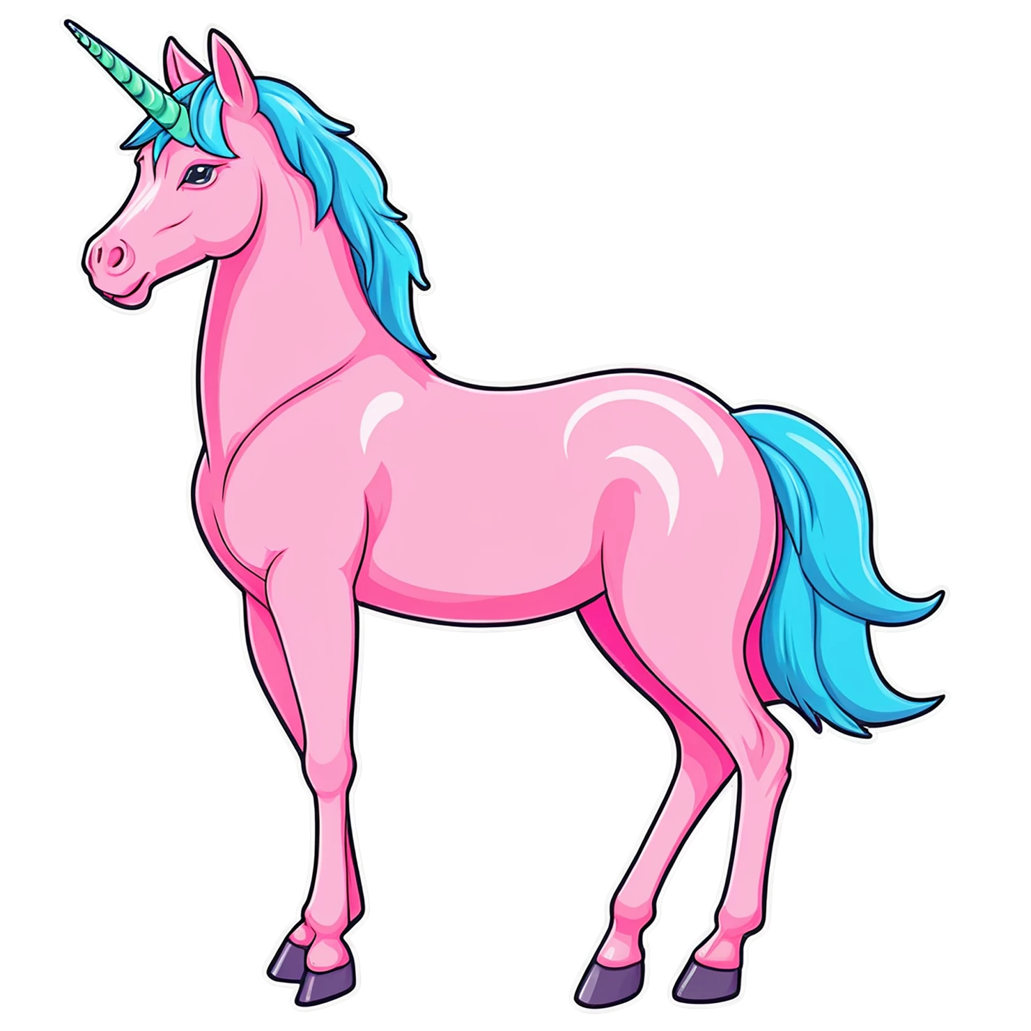 Unicorn cute sticker isolated on transparent background #23207