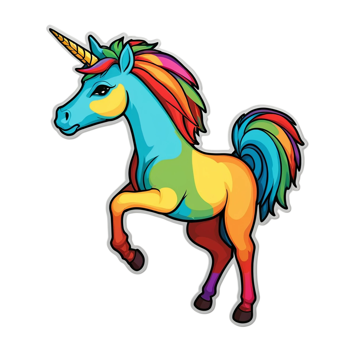 Unicorn cute sticker isolated on transparent background #23209