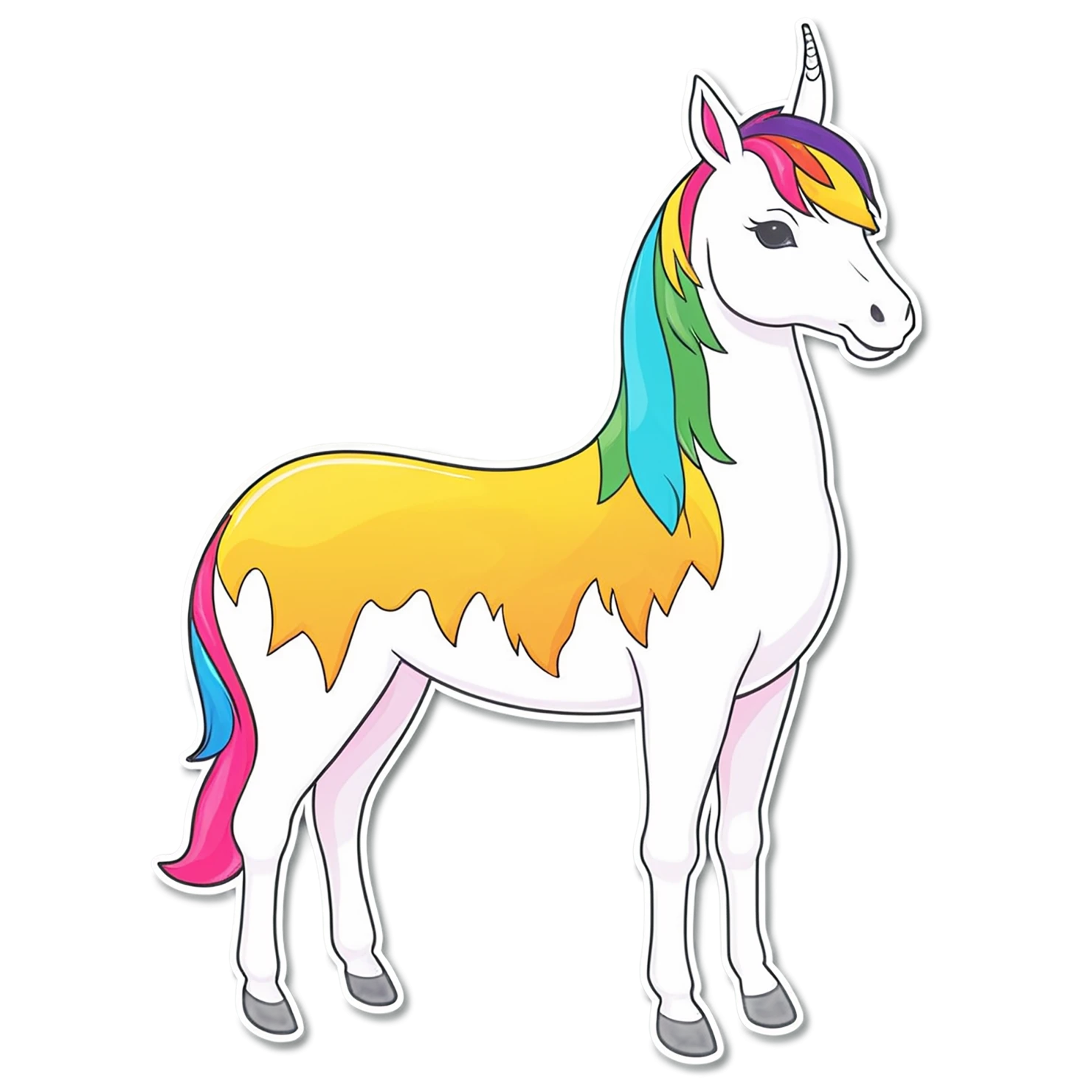 Unicorn cute sticker isolated on transparent background #23211