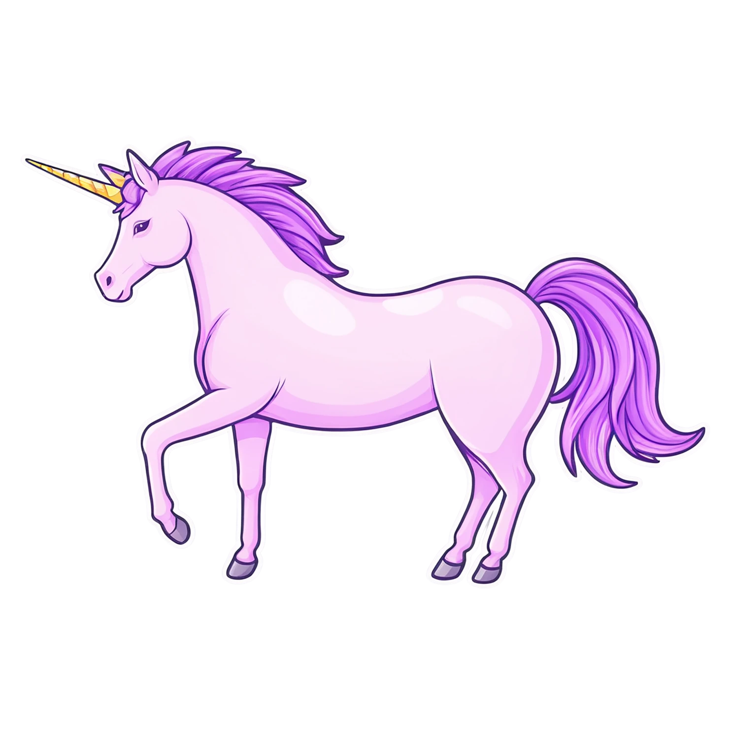 Unicorn cute sticker isolated on transparent background #23212
