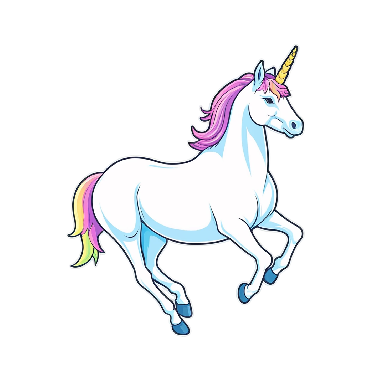Unicorn cute sticker isolated on transparent background #23216