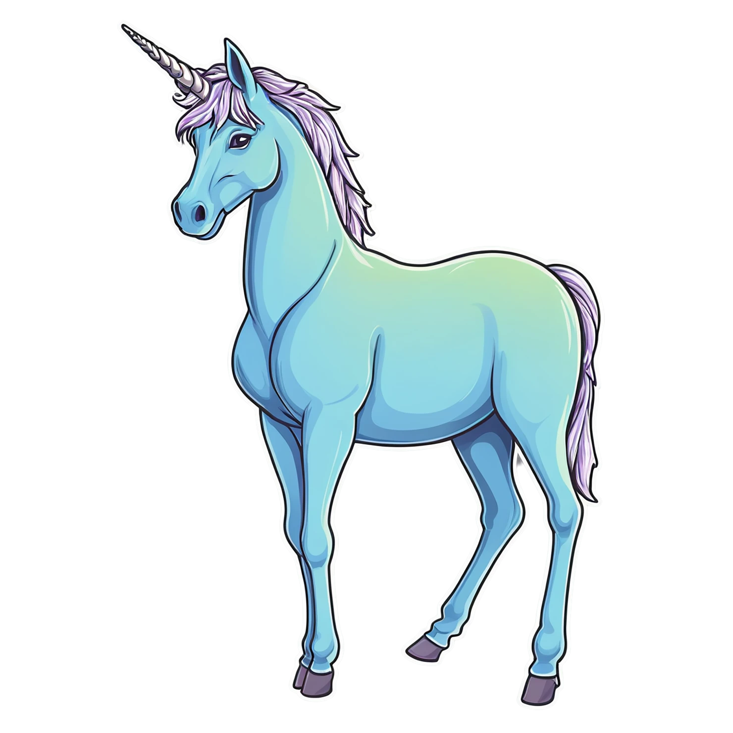 Unicorn cute sticker isolated on transparent background #23217