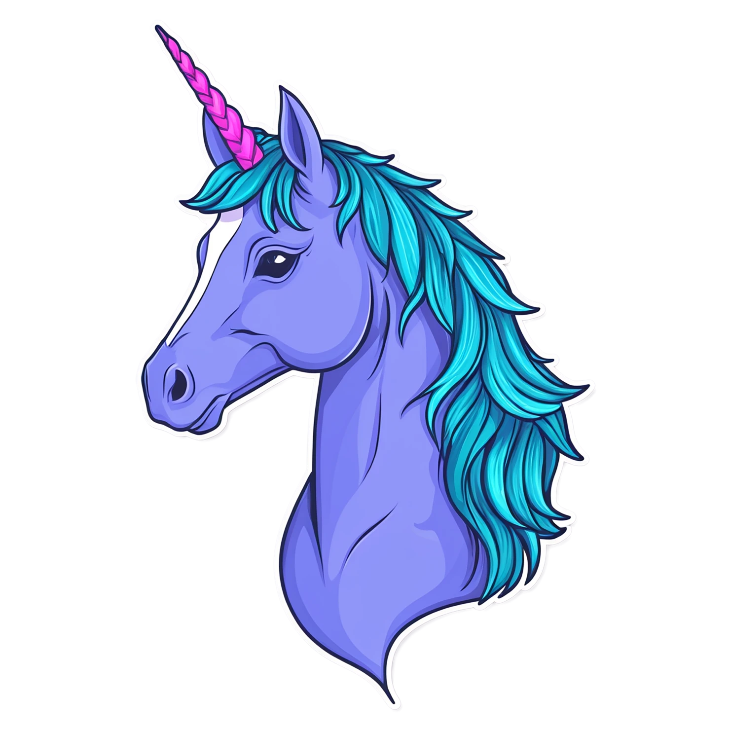 Unicorn cute sticker isolated on transparent background #23220