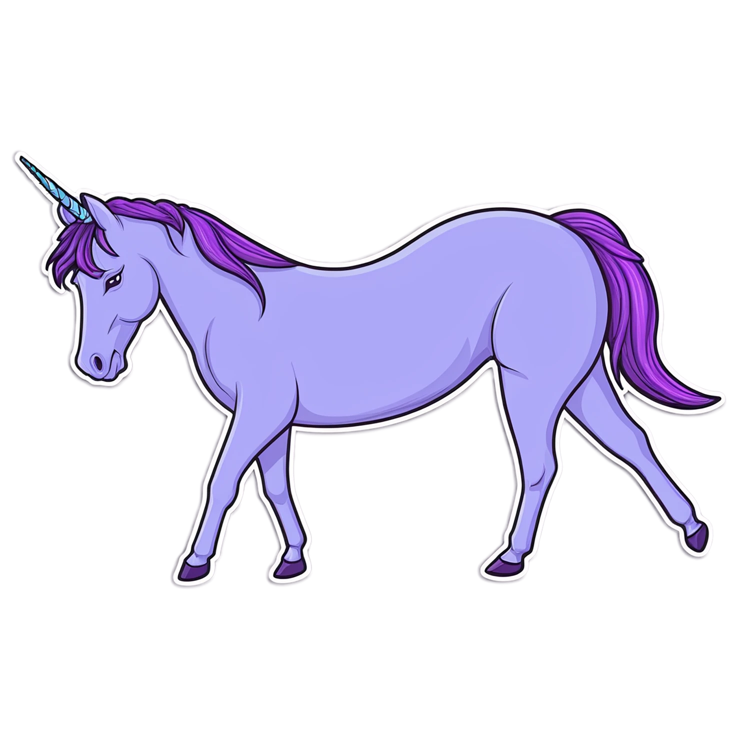 Unicorn cute sticker isolated on transparent background #23222