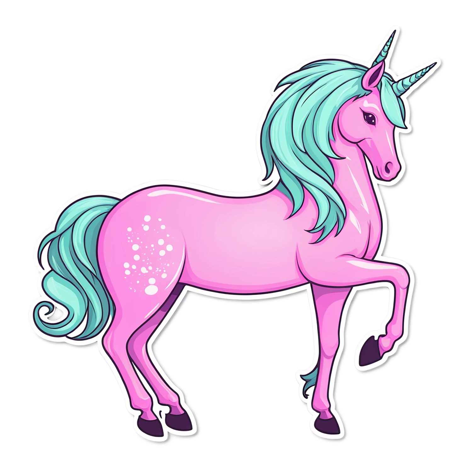 Unicorn cute sticker isolated on transparent background #23224