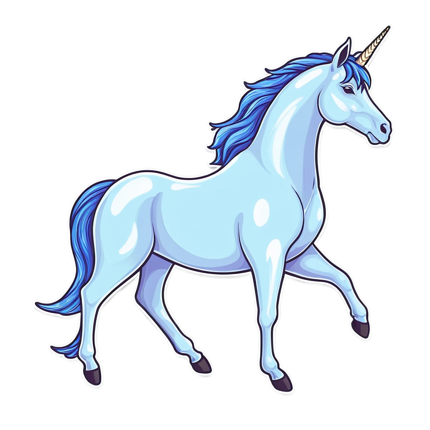 Unicorn cute sticker isolated on transparent background #23226