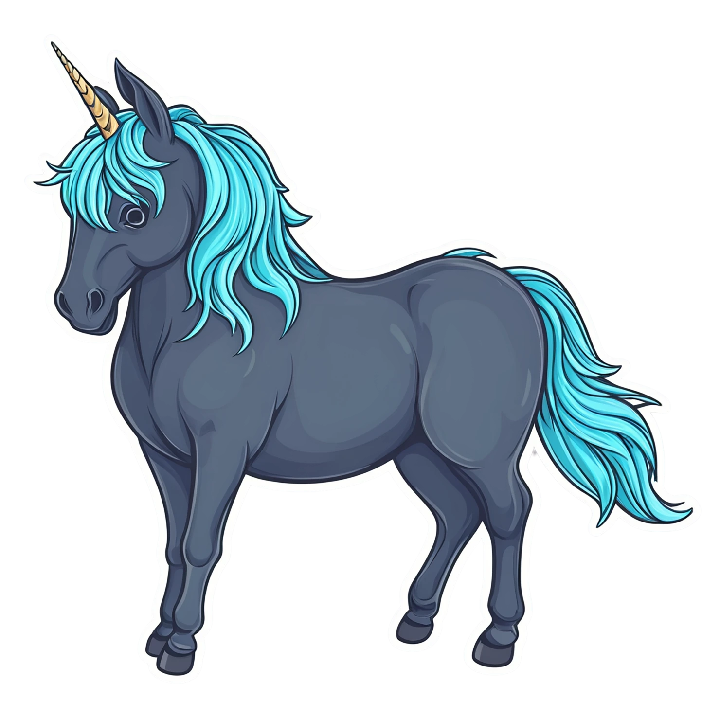Unicorn cute sticker isolated on transparent background #23228