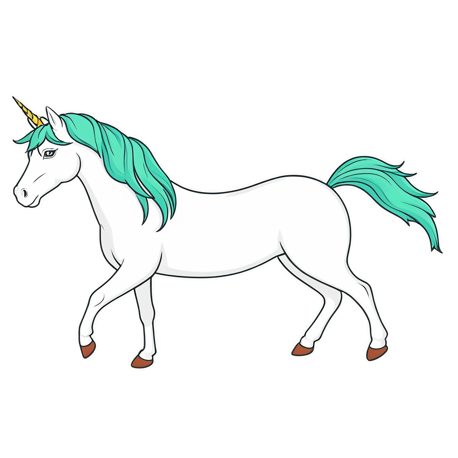 Unicorn cute sticker isolated on transparent background #23230