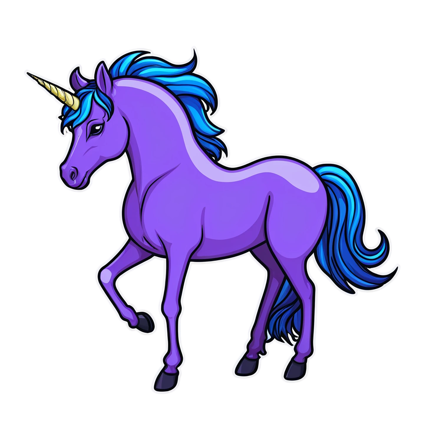 Unicorn cute sticker isolated on transparent background #23231