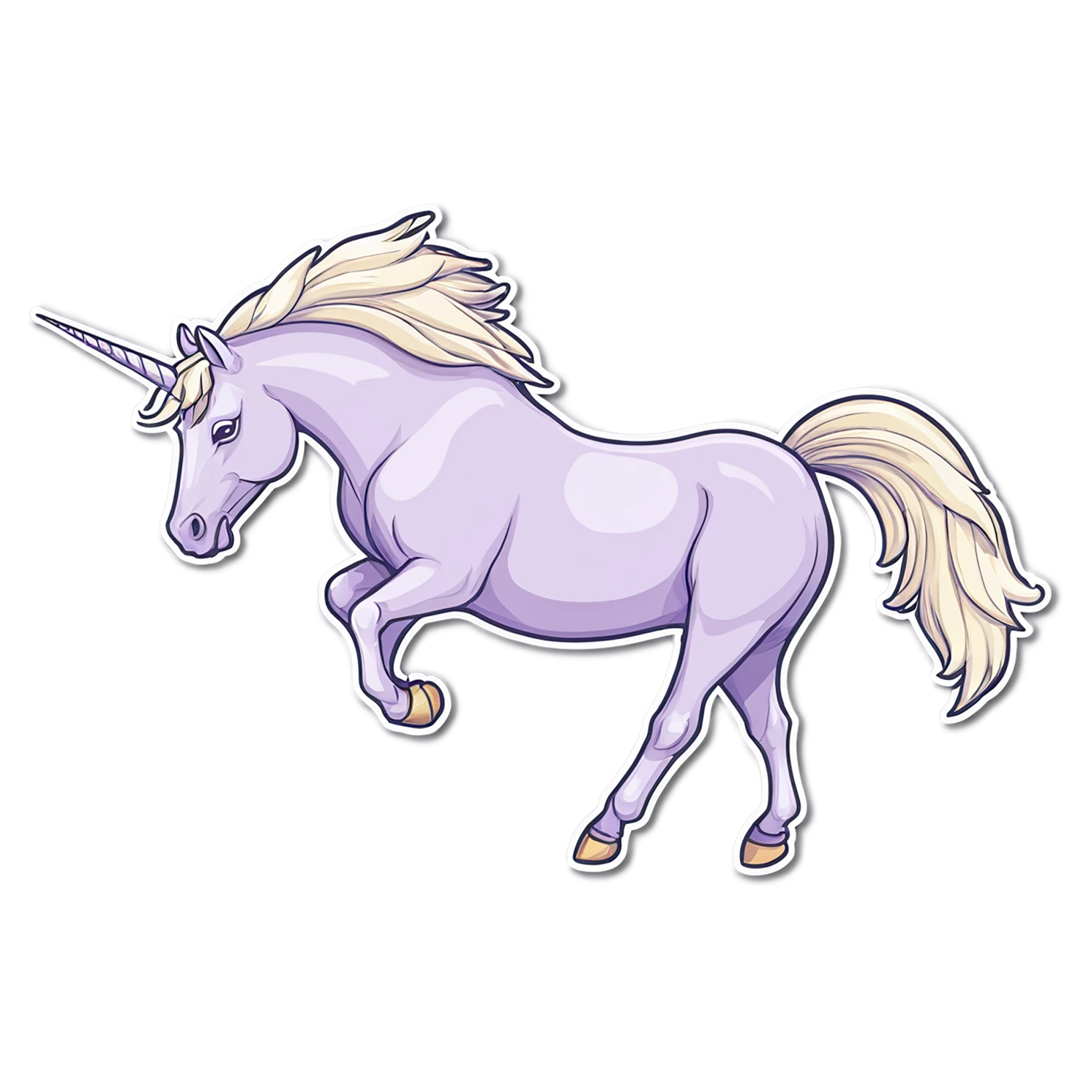 Unicorn cute sticker isolated on transparent background #23232