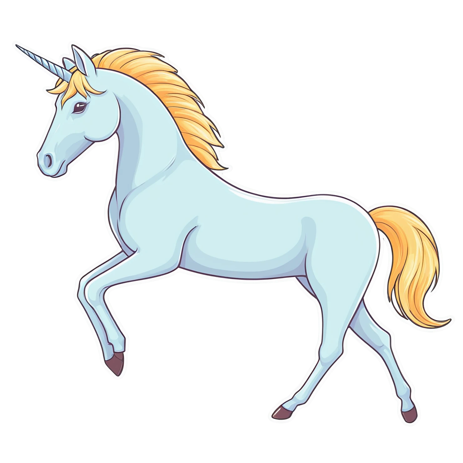 Unicorn cute sticker isolated on transparent background #23233