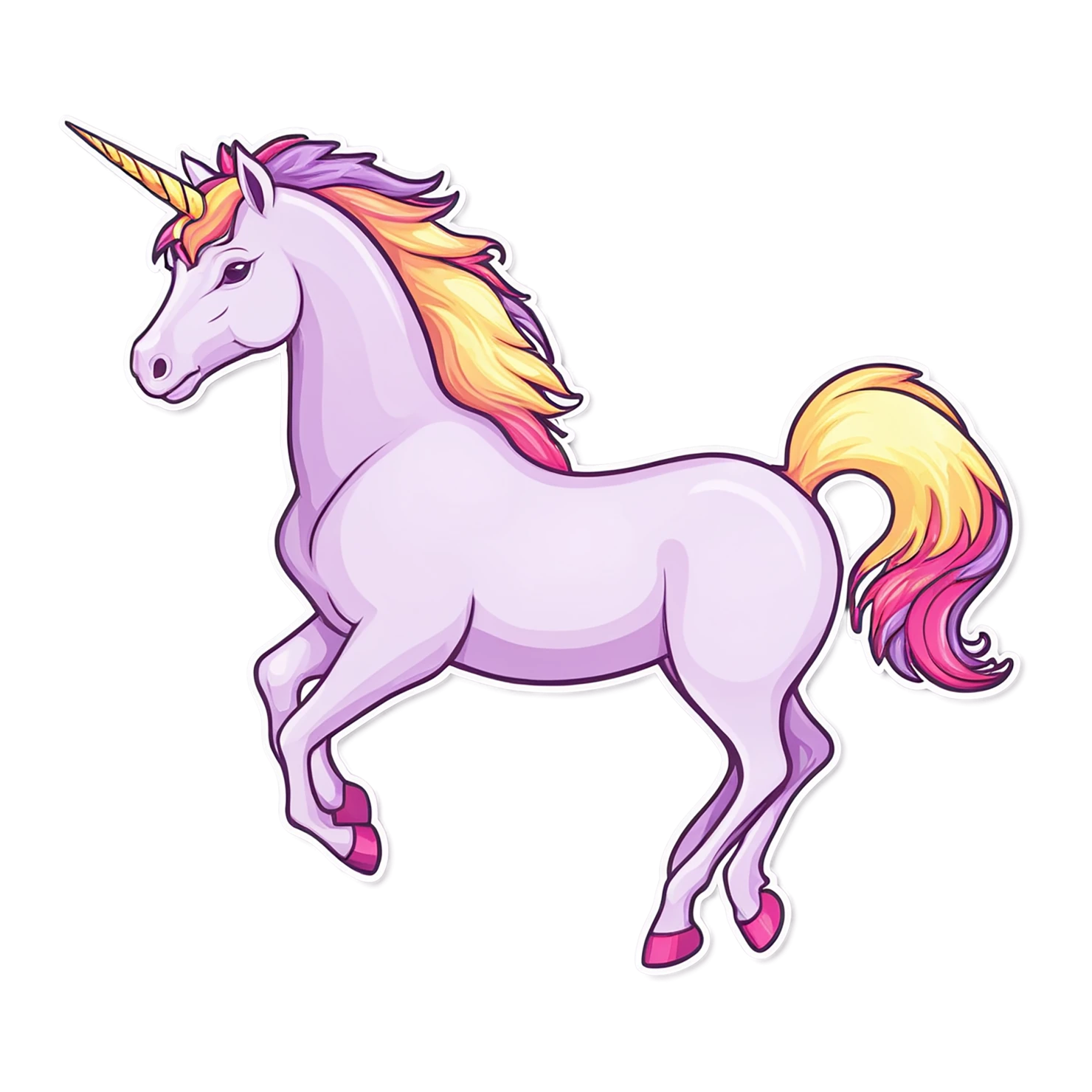 Unicorn cute sticker isolated on transparent background #23234