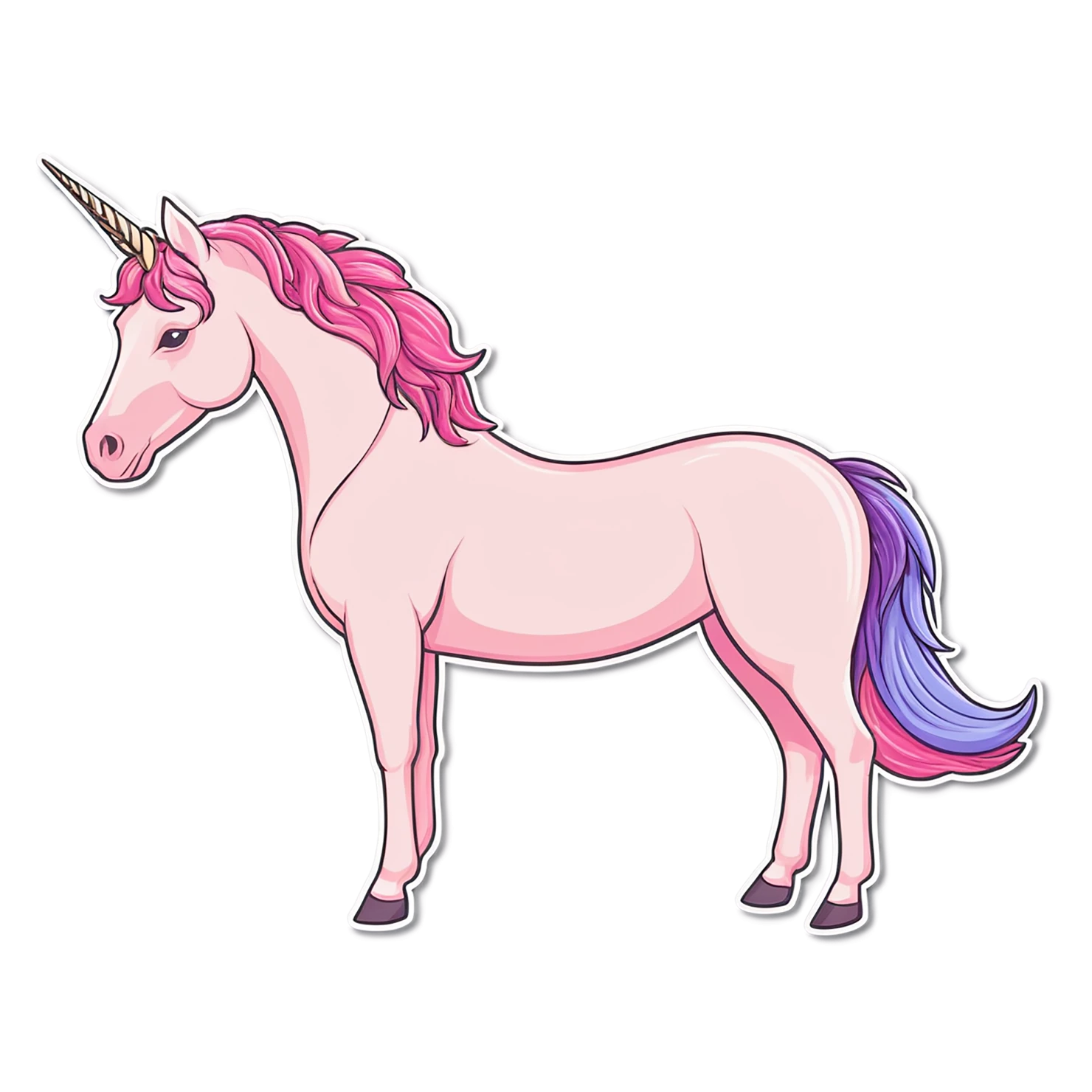 Unicorn cute sticker isolated on transparent background #23235