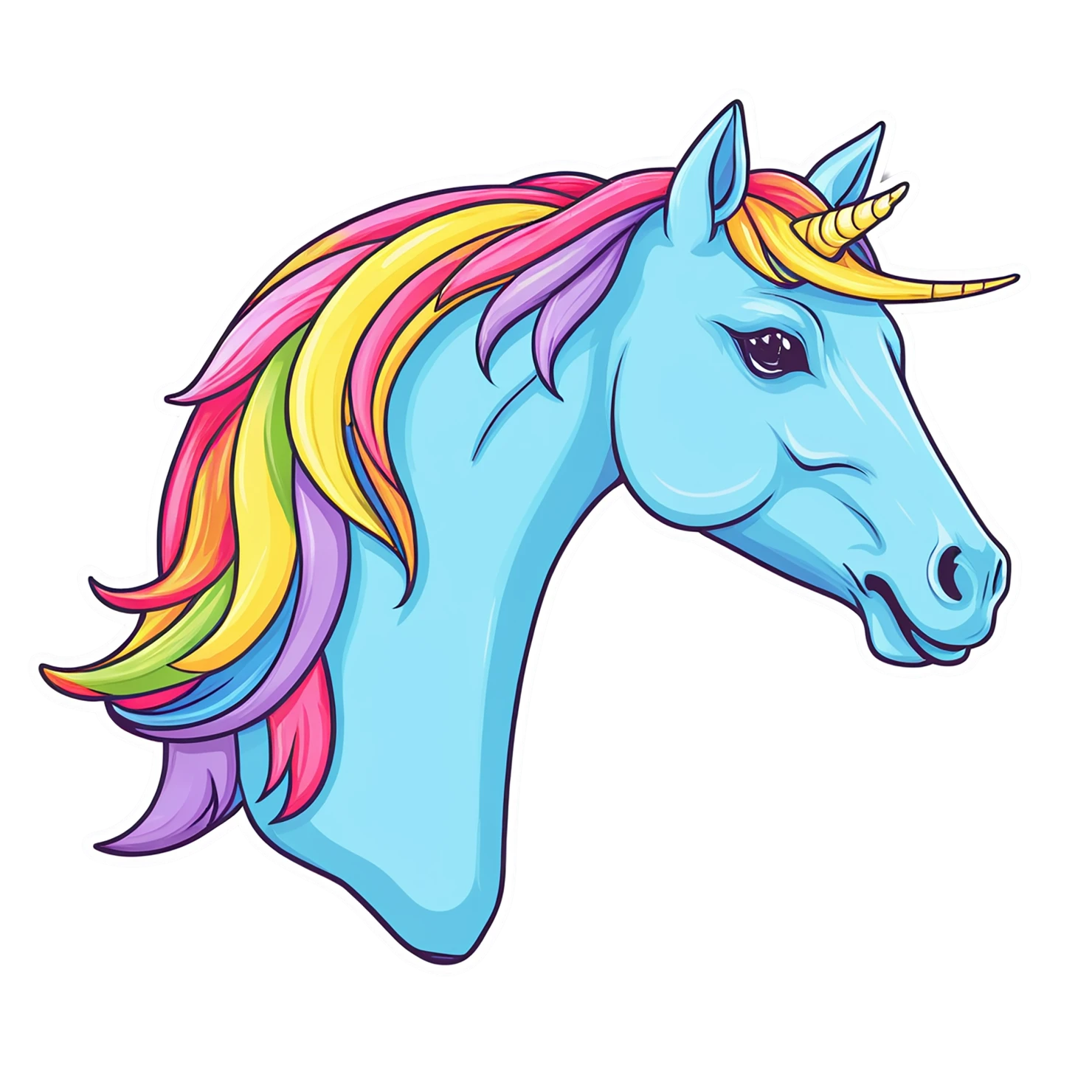 Unicorn cute sticker isolated on transparent background #23237